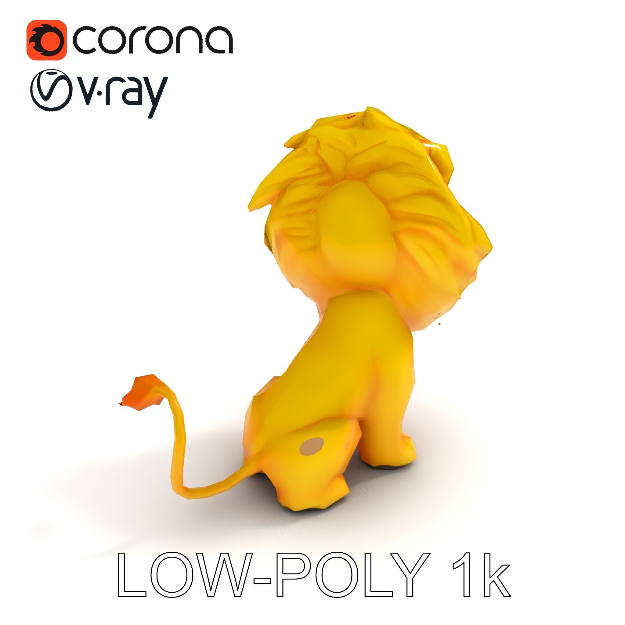 Stylized Cartoon Lion Model Pack Low-poly 3D model_20