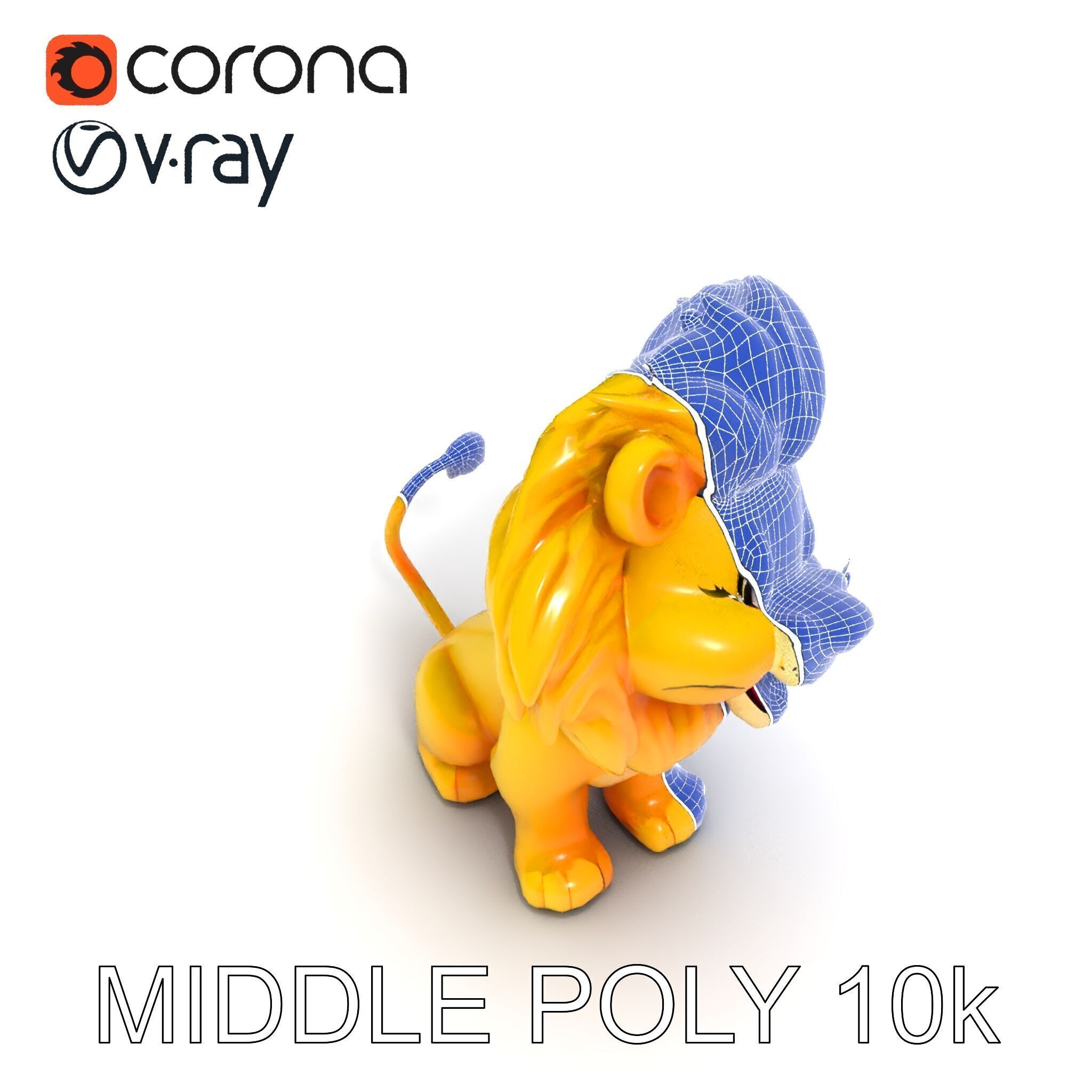 Stylized Cartoon Lion Model Pack Low-poly 3D model_16
