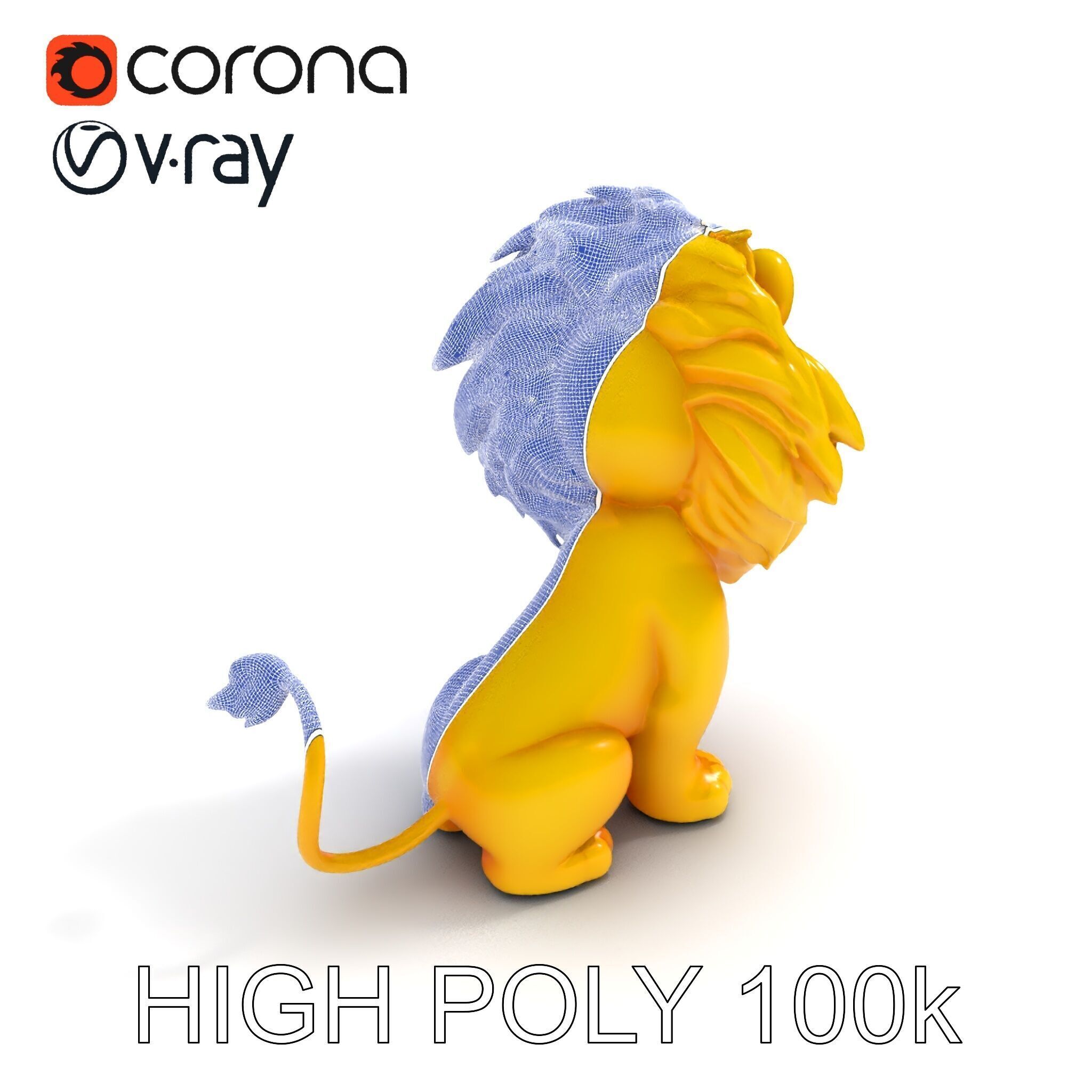 Stylized Cartoon Lion Model Pack Low-poly 3D model_35