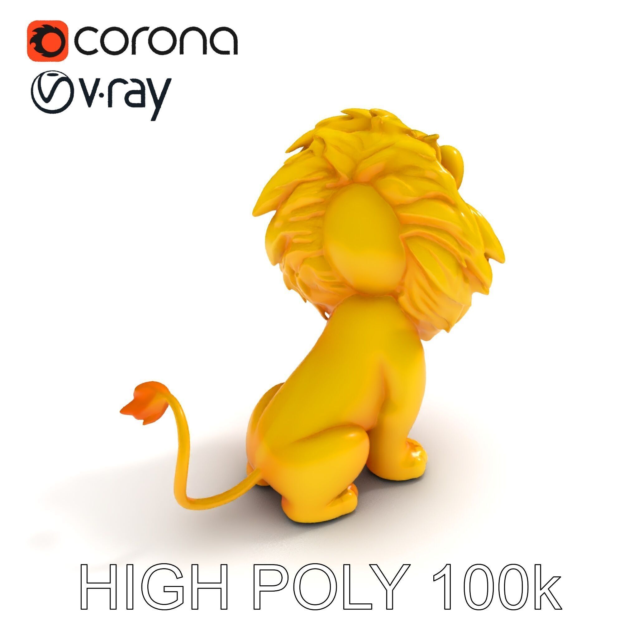 Stylized Cartoon Lion Model Pack Low-poly 3D model_8