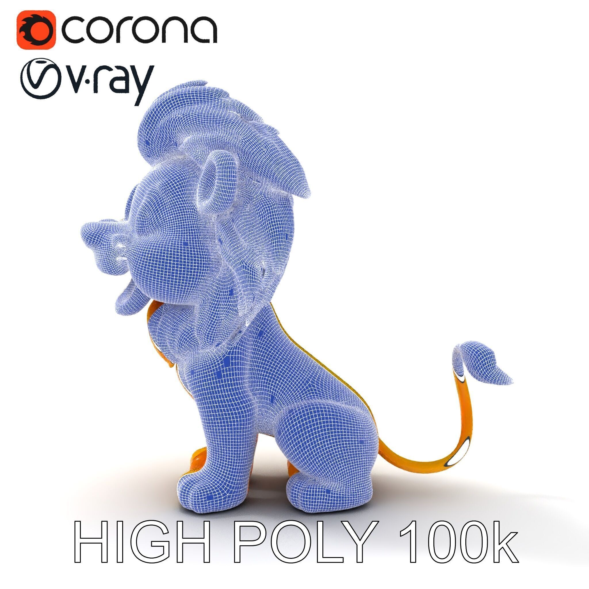 Stylized Cartoon Lion Model Pack Low-poly 3D model_29