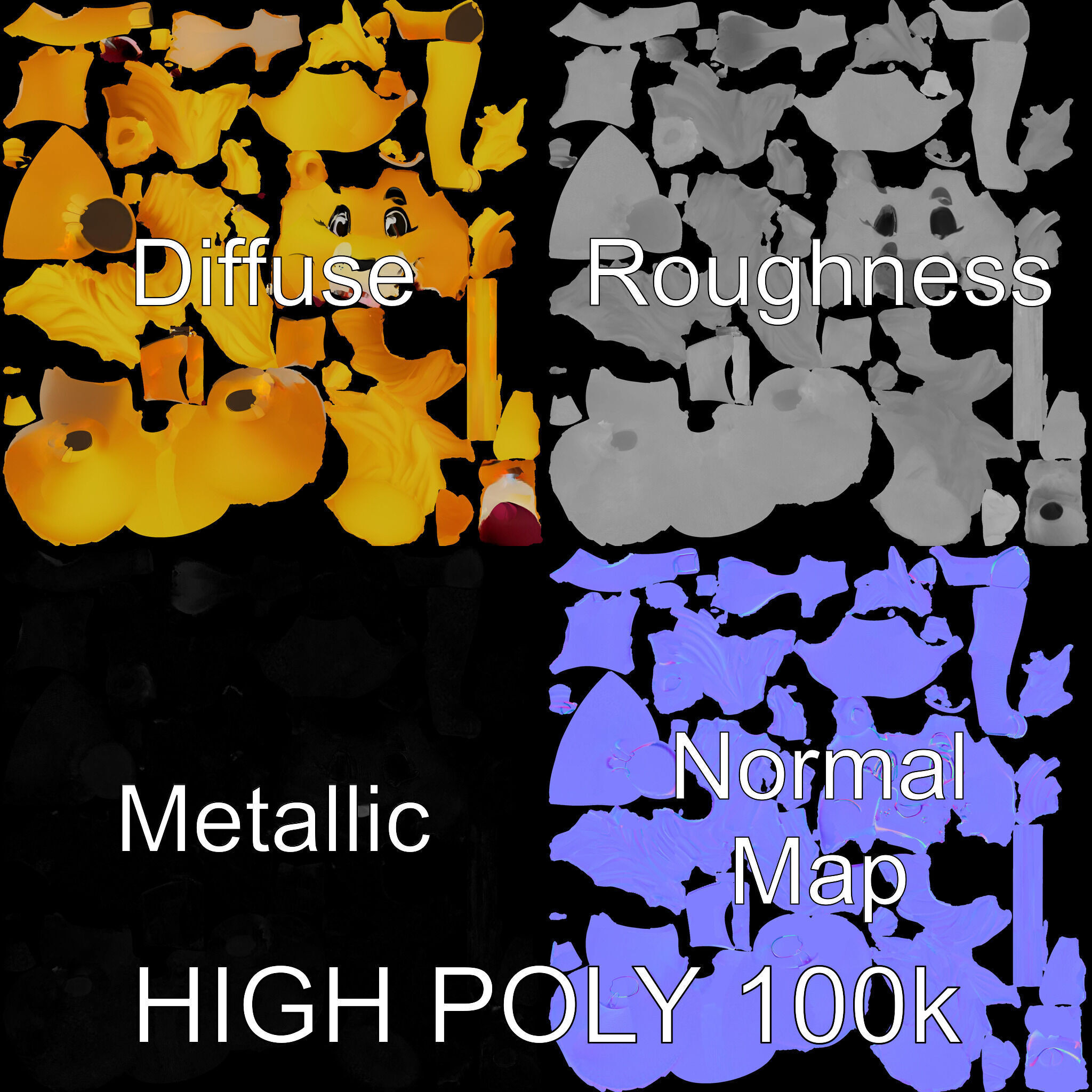 Stylized Cartoon Lion Model Pack Low-poly 3D model_2