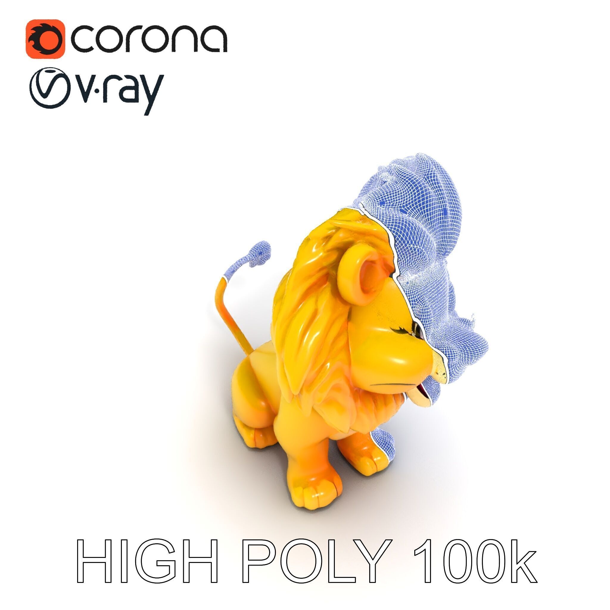 Stylized Cartoon Lion Model Pack Low-poly 3D model_32