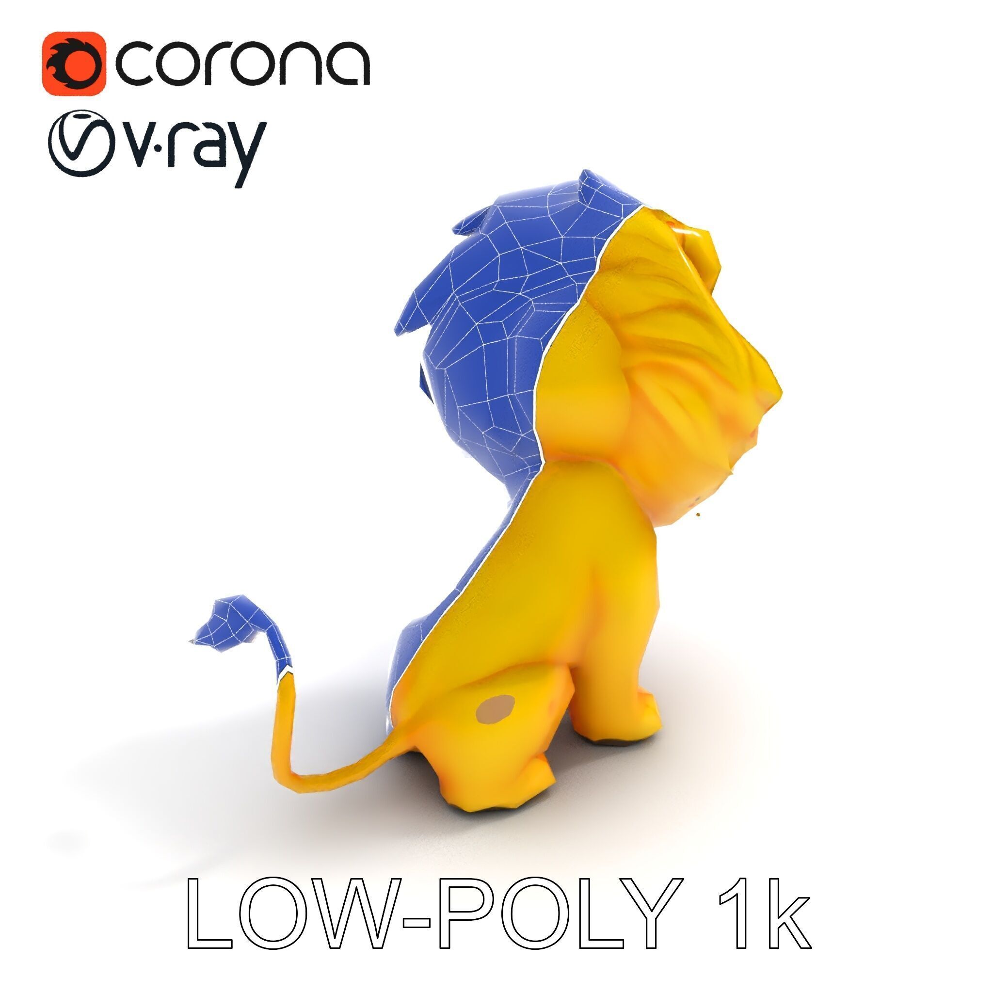 Stylized Cartoon Lion Model Pack Low-poly 3D model_34