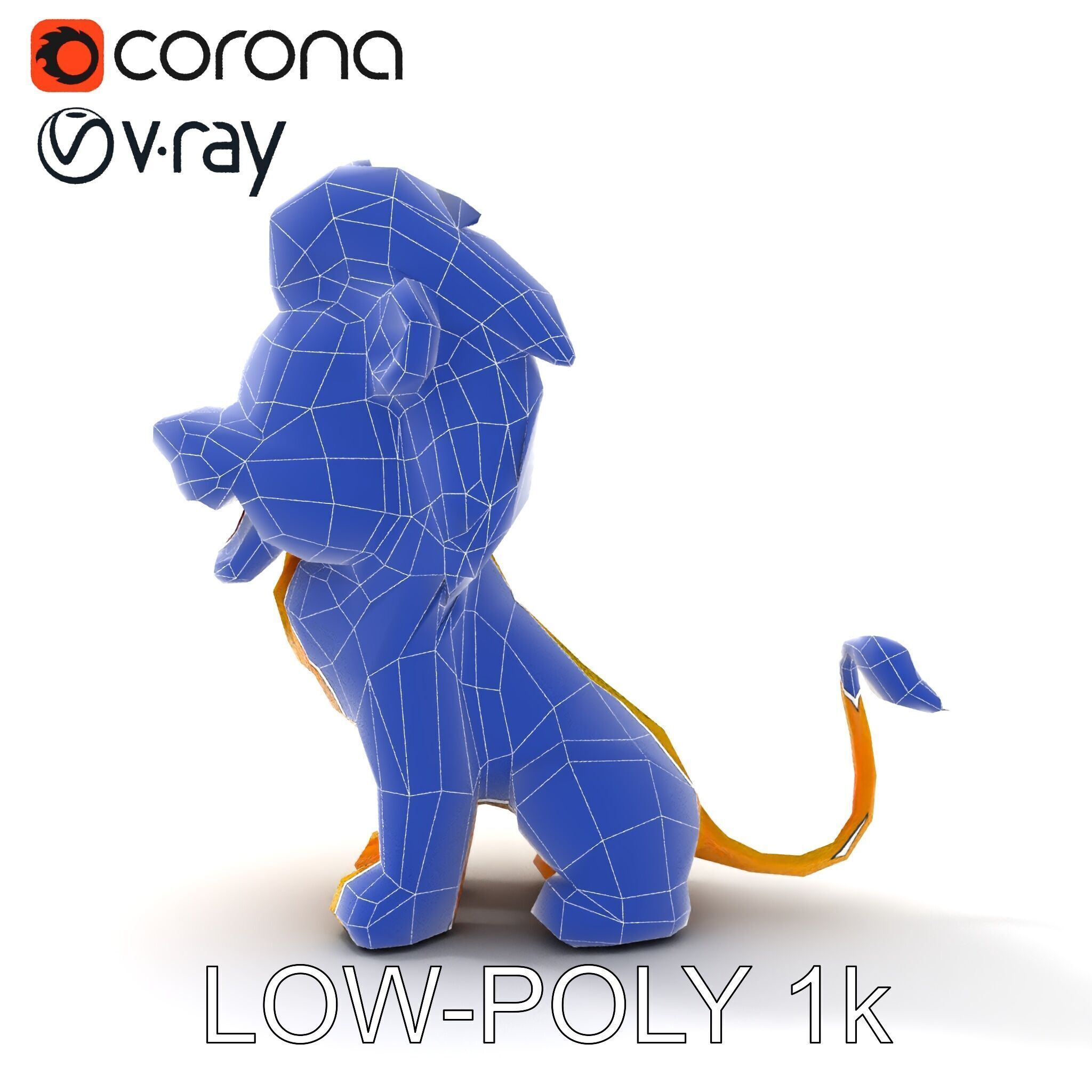 Stylized Cartoon Lion Model Pack Low-poly 3D model_12