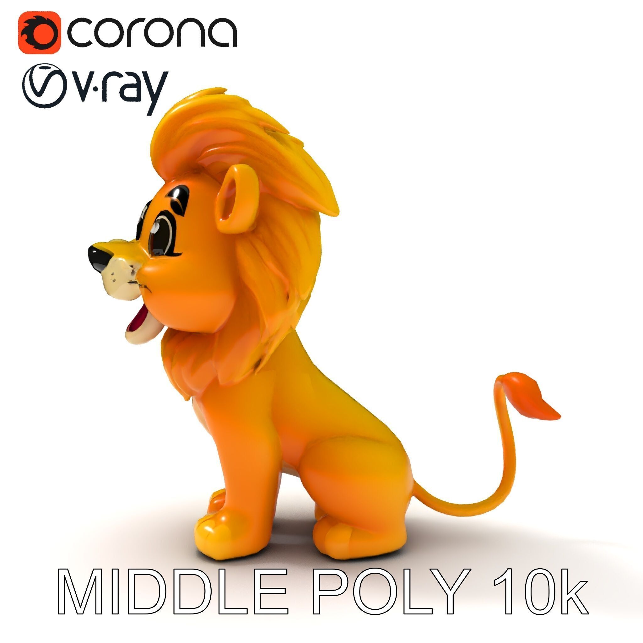 Stylized Cartoon Lion Model Pack Low-poly 3D model_22