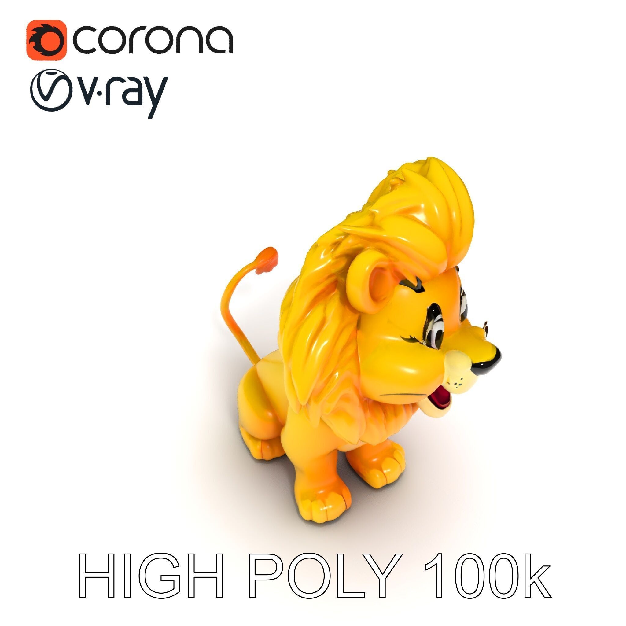 Stylized Cartoon Lion Model Pack Low-poly 3D model_18