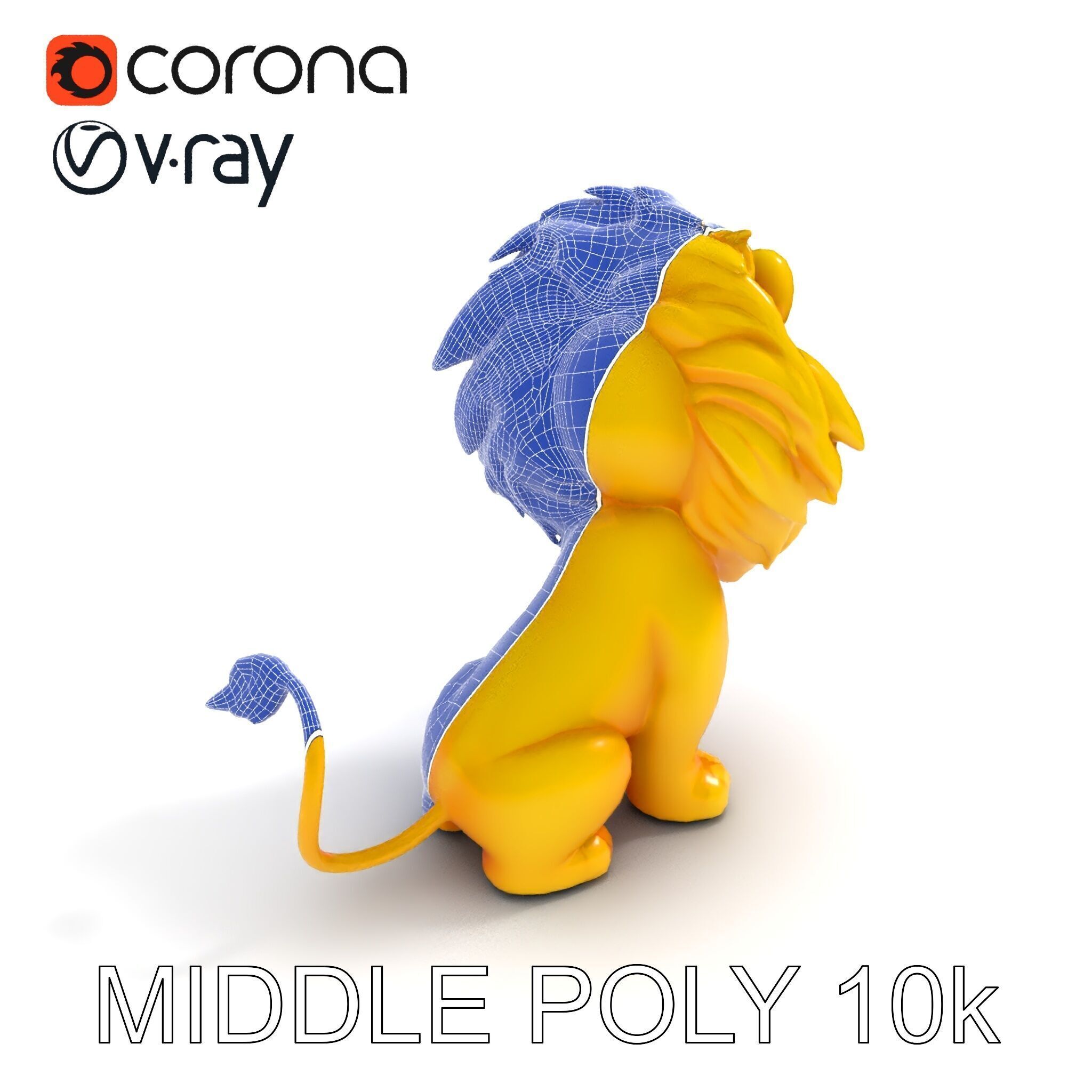 Stylized Cartoon Lion Model Pack Low-poly 3D model_14
