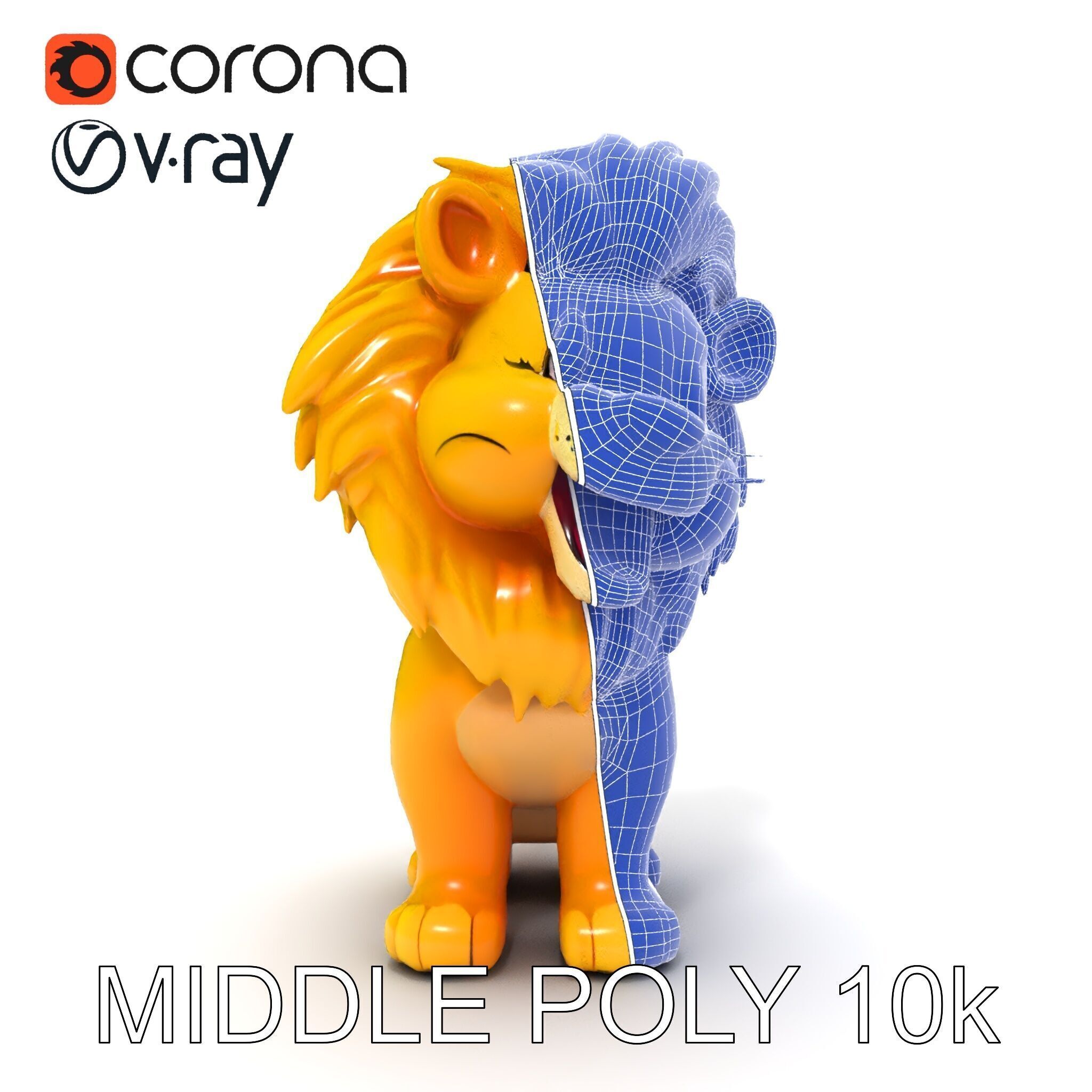 Stylized Cartoon Lion Model Pack Low-poly 3D model_19