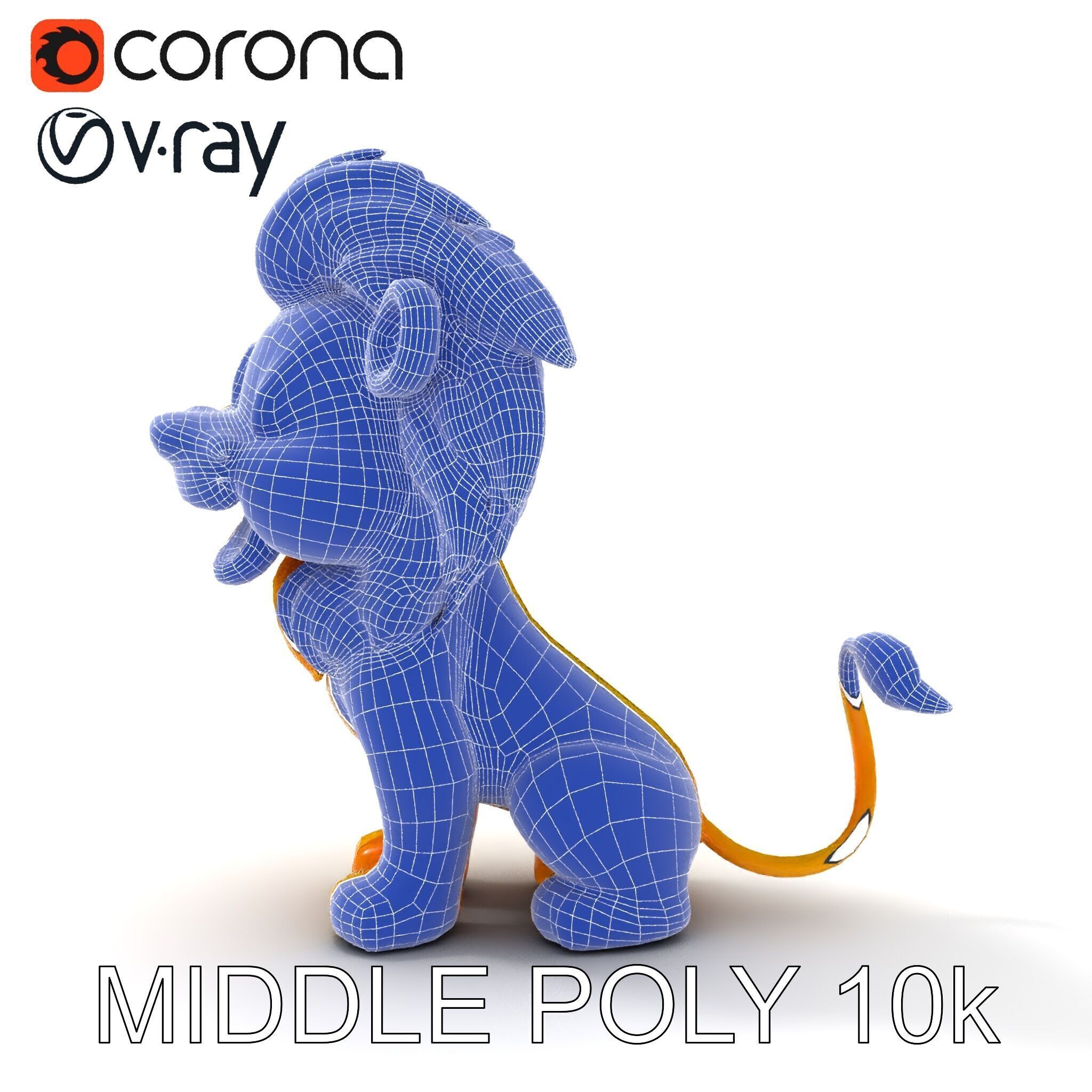 Stylized Cartoon Lion Model Pack Low-poly 3D model_27