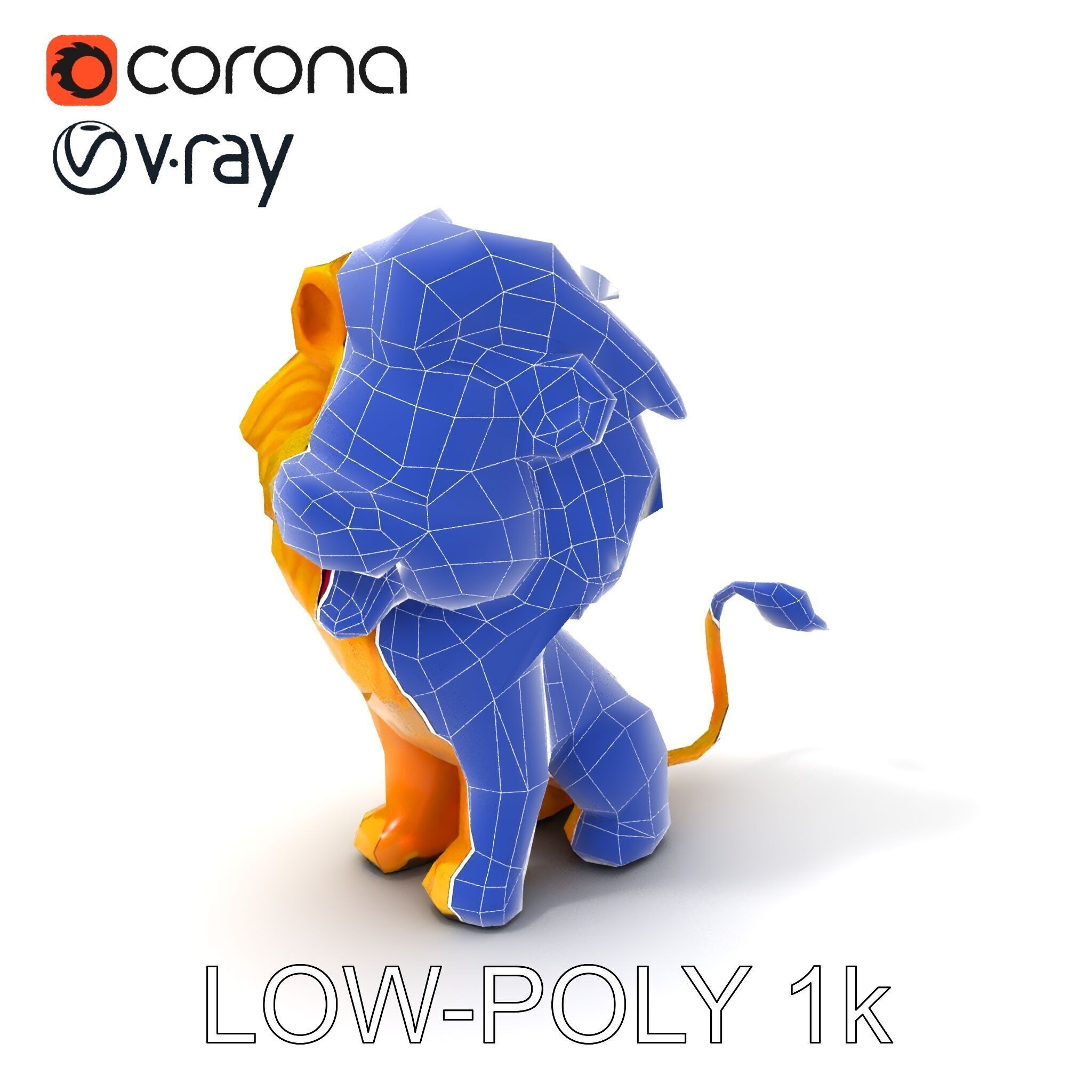 Stylized Cartoon Lion Model Pack Low-poly 3D model_31