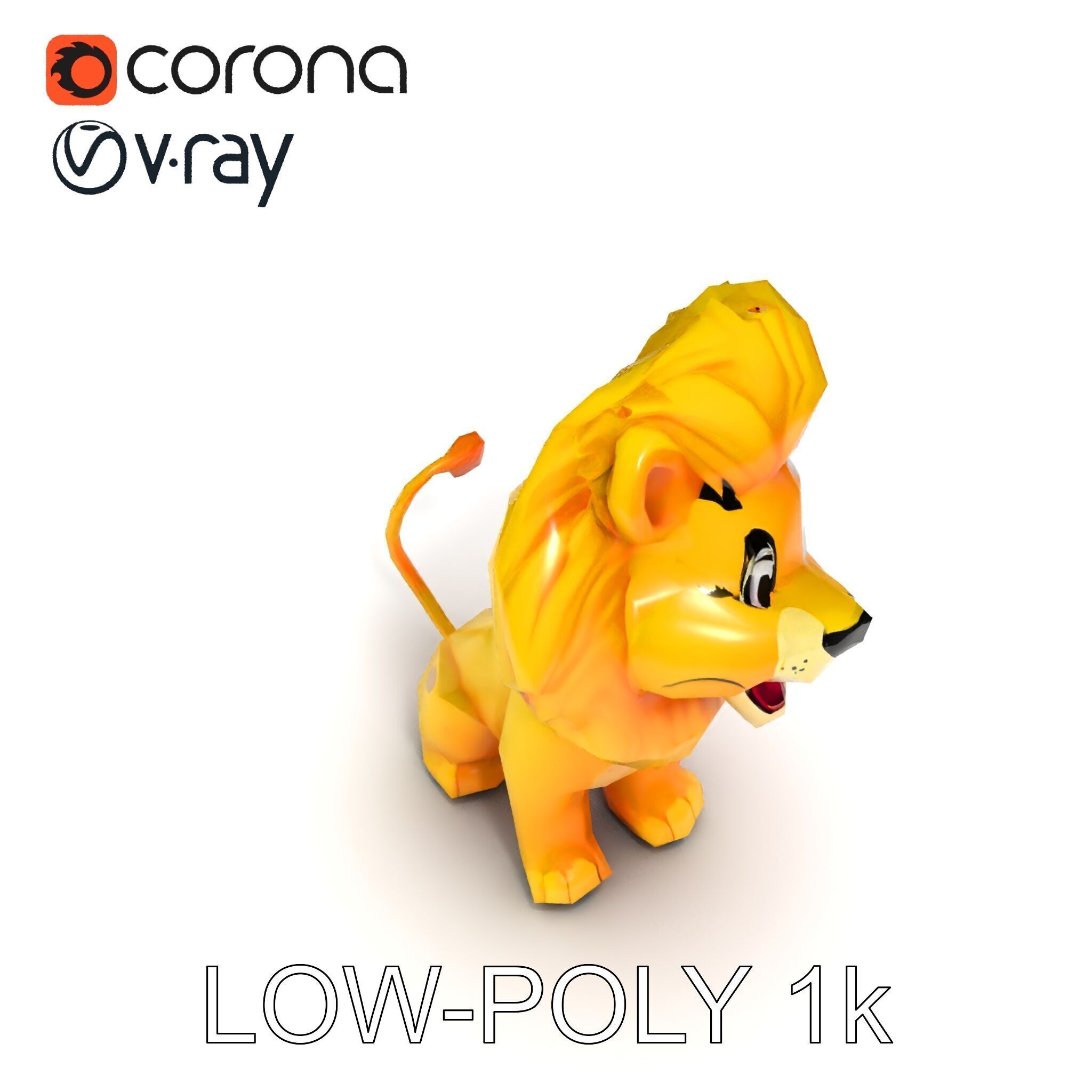 Stylized Cartoon Lion Model Pack Low-poly 3D model_15