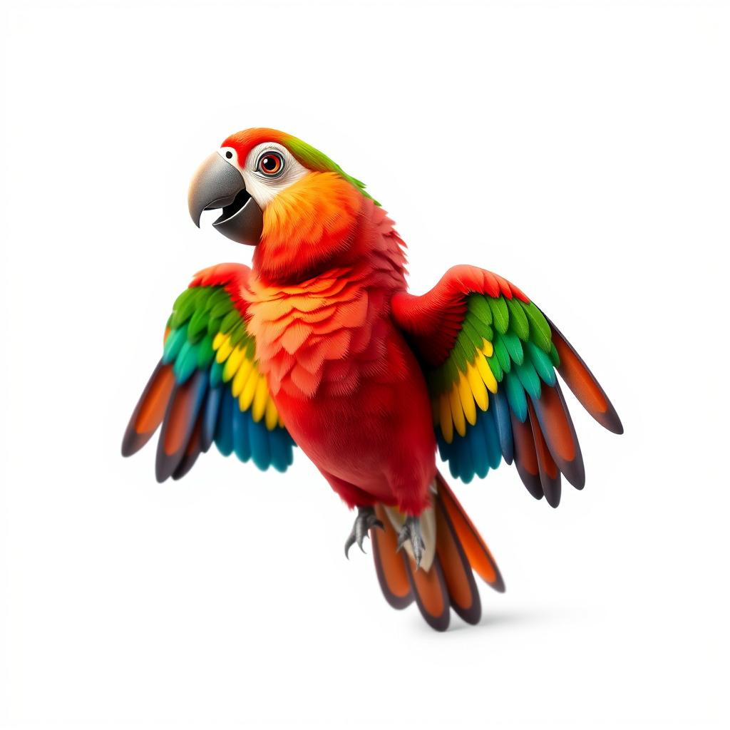Colorful Parrot D Model Pack for Animation and Games Low-poly 3D model_4