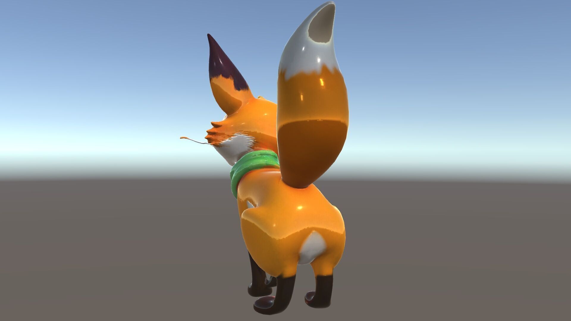 Charming Fox Model Pack with Green Scarf Low-poly 3D model_11