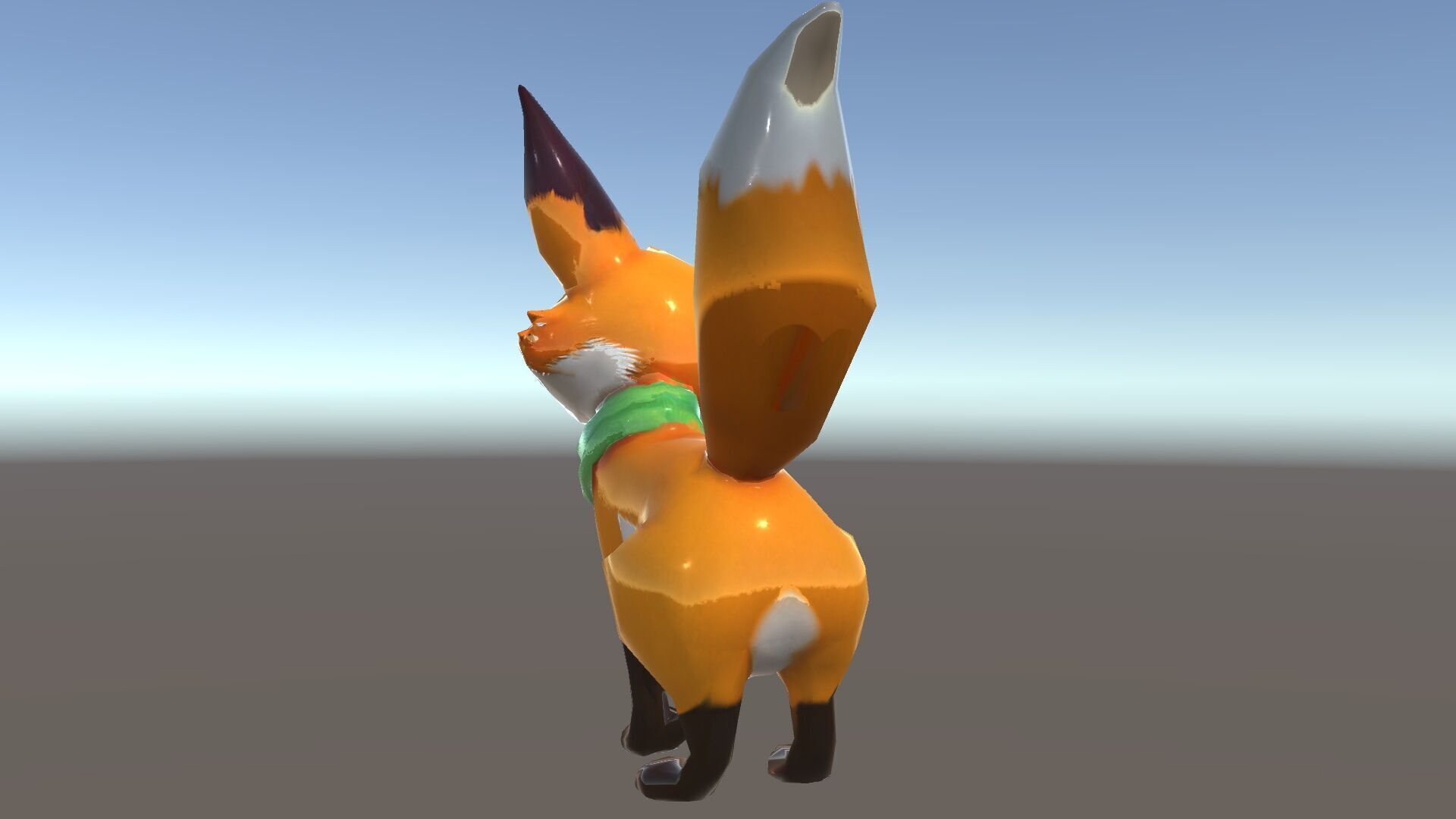 Charming Fox Model Pack with Green Scarf Low-poly 3D model_14