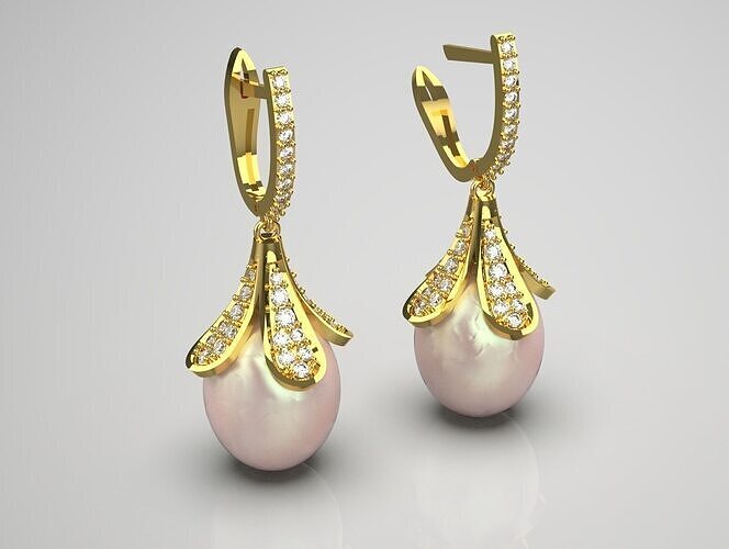bride pearl- earring pe0035 3D print model