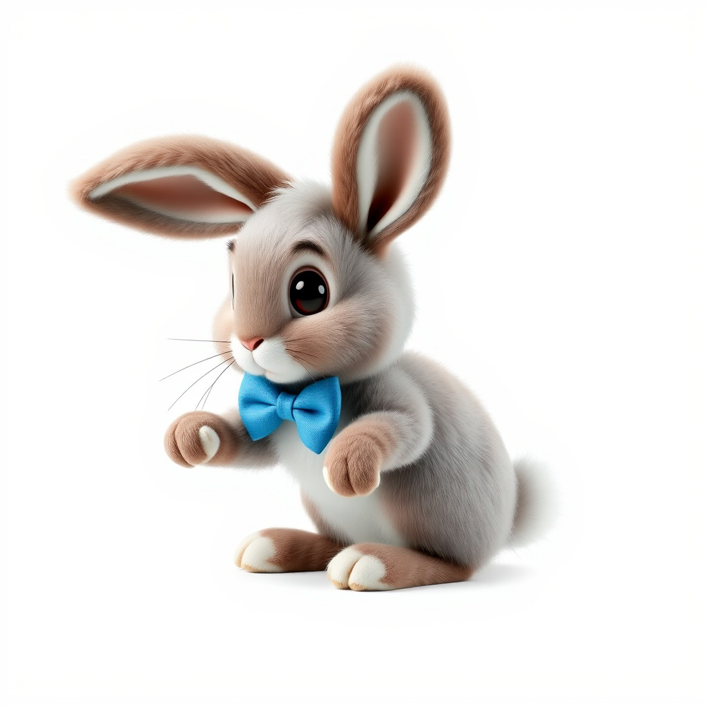 Animated Bunny with Bow Tie Model Pack Low-poly 3D model_4