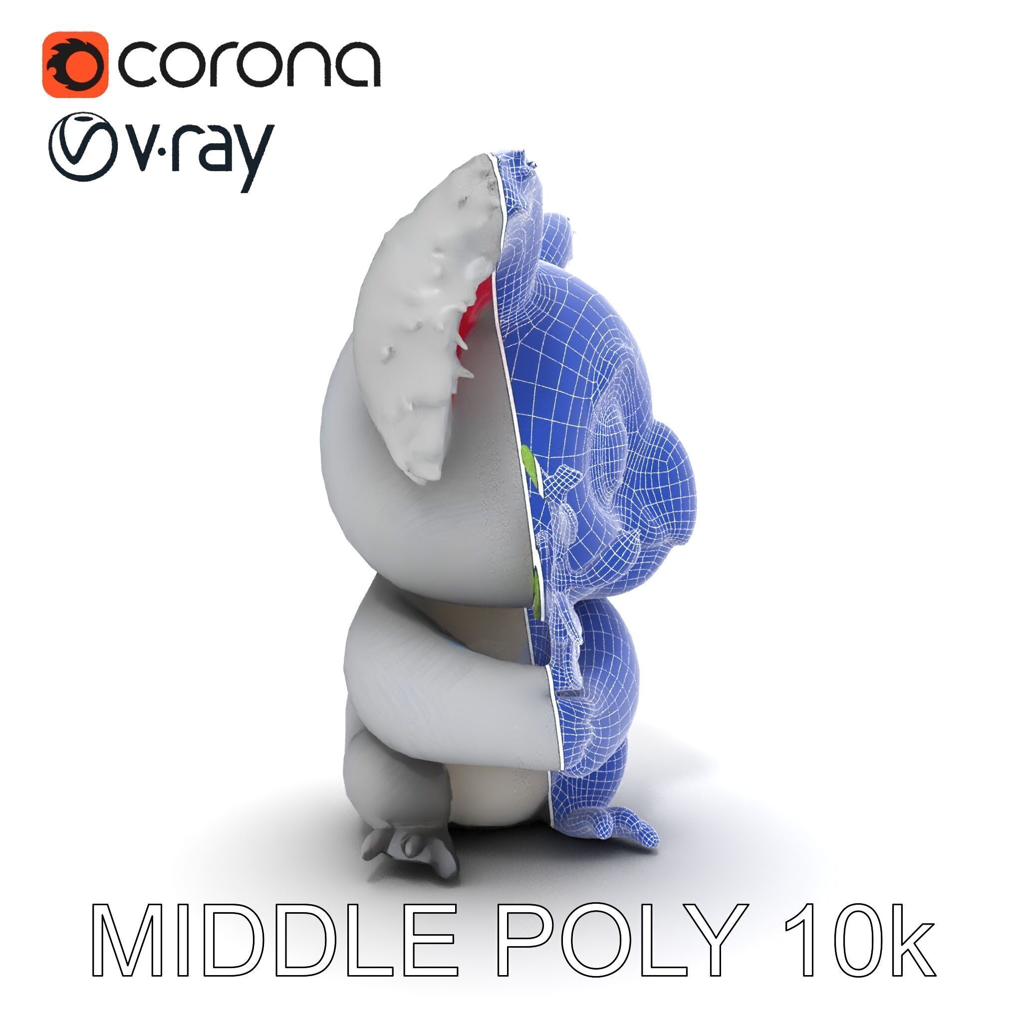 Cute Koala Holding Branch D Model Pack Low-poly 3D model_23