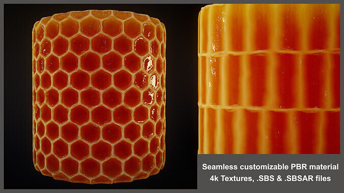 Honeycomb and Honey Substance material and textures Texture