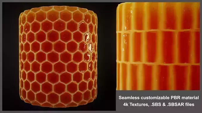 Honeycomb and Honey Substance material and textures Texture