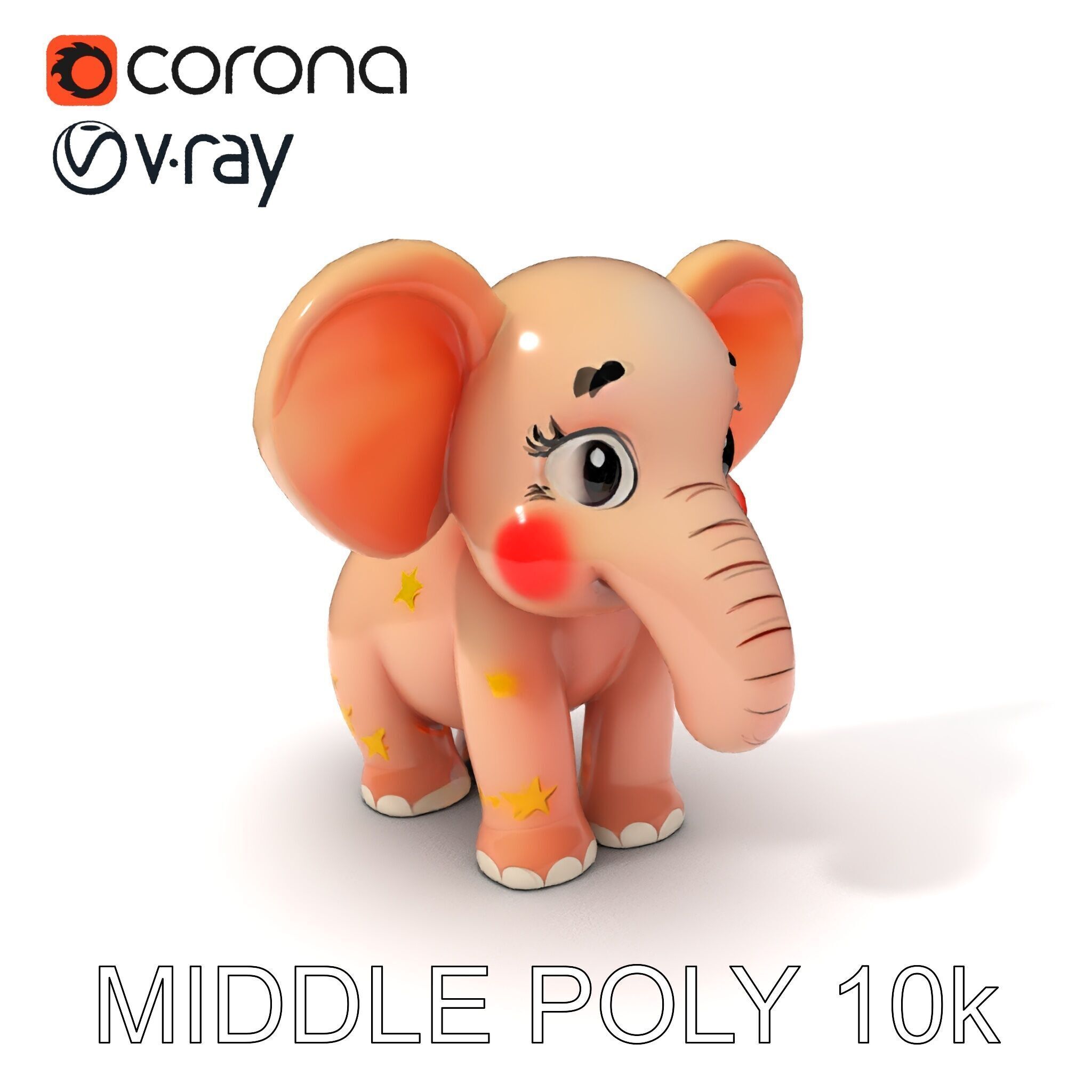 Cartoon Elephant Model Pack for Animation and Games Low-poly 3D model_16