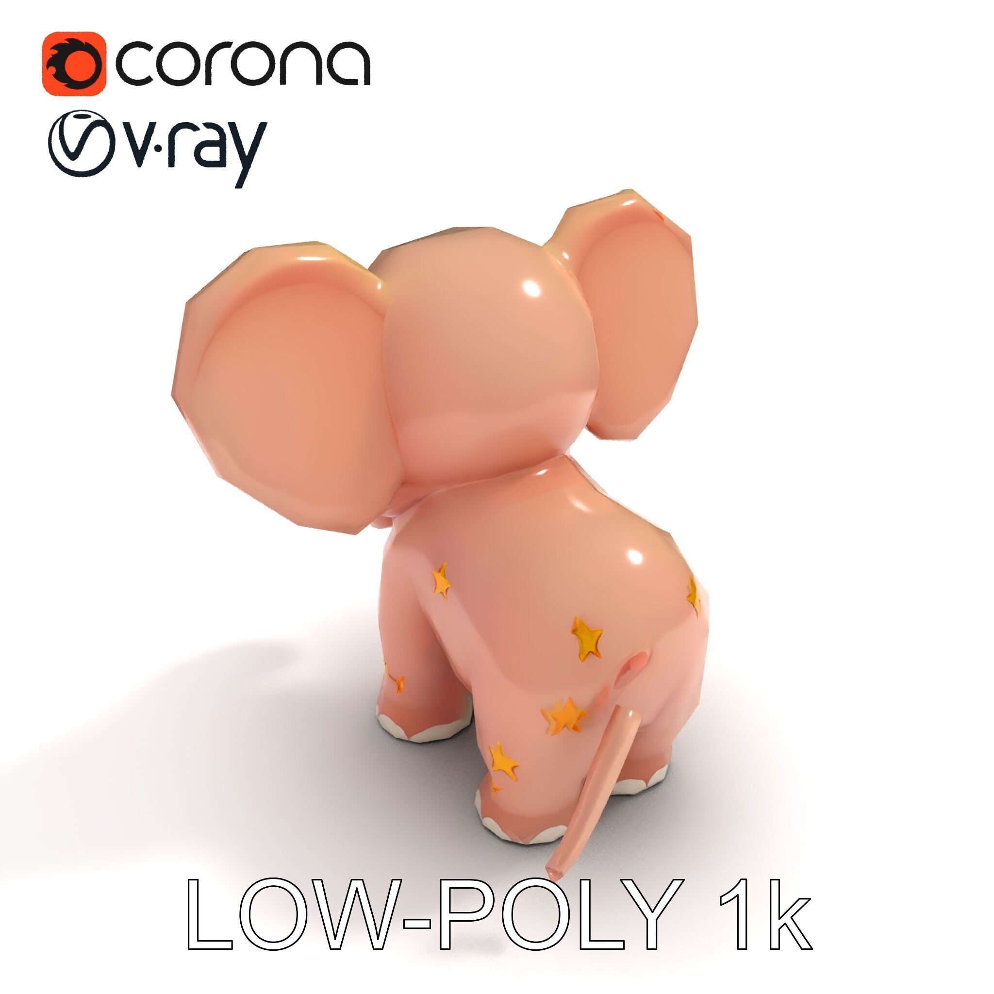 Cartoon Elephant Model Pack for Animation and Games Low-poly 3D model_19