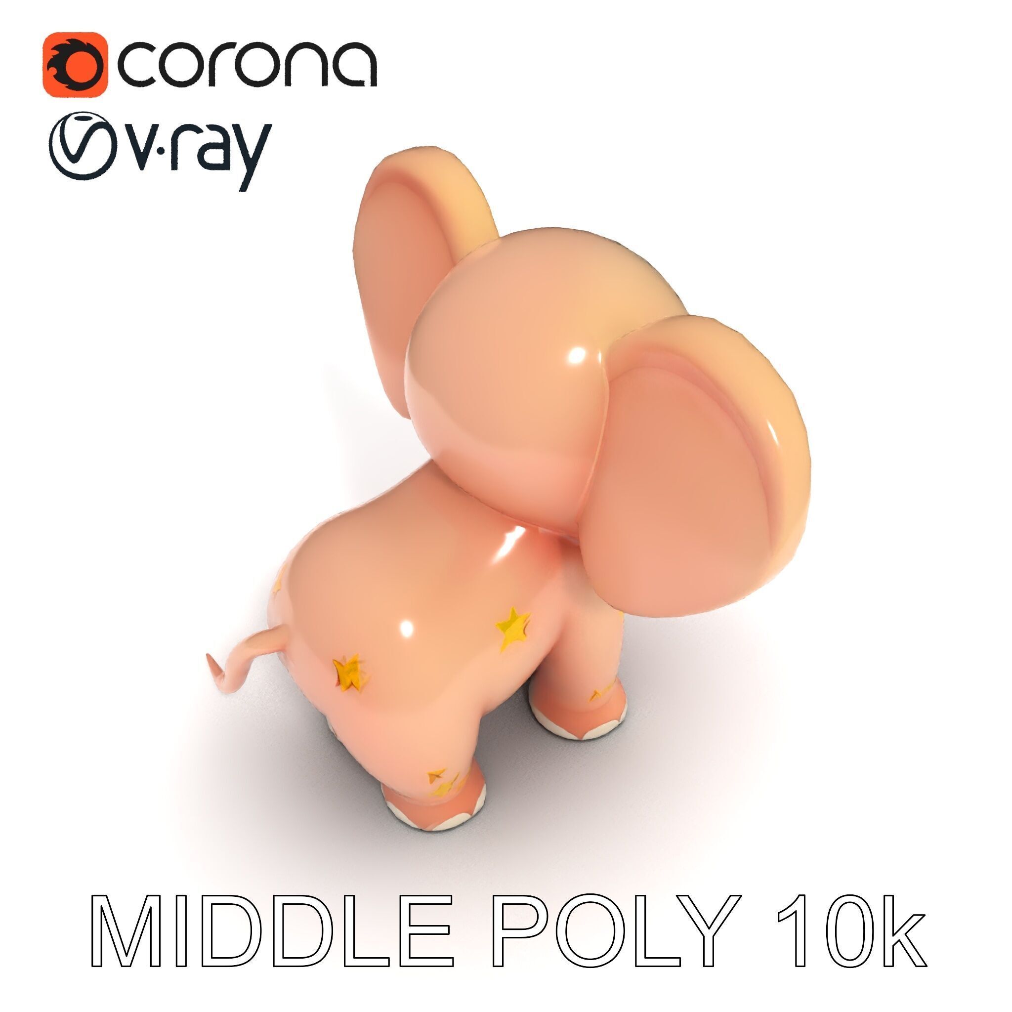 Cartoon Elephant Model Pack for Animation and Games Low-poly 3D model_6