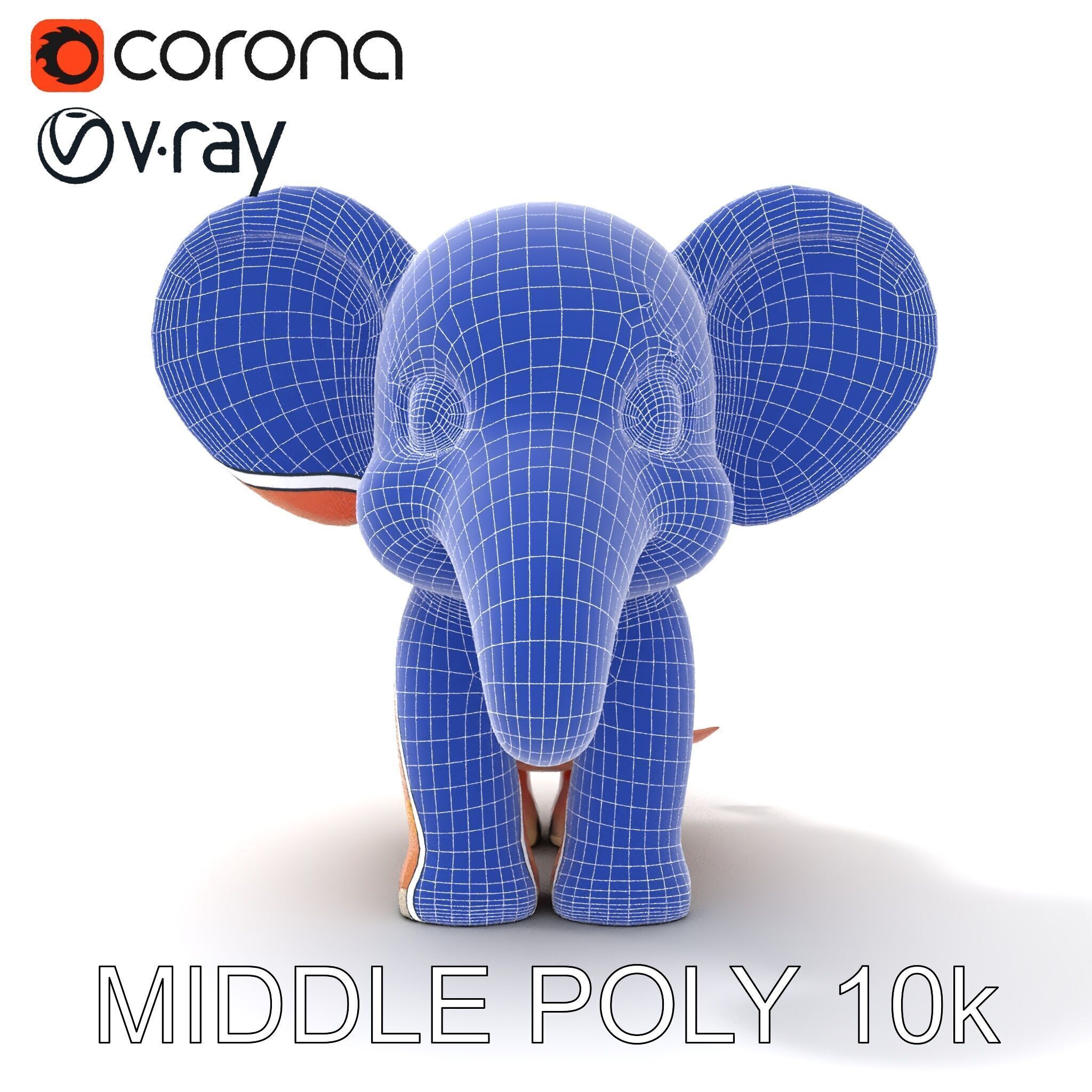 Cartoon Elephant Model Pack for Animation and Games Low-poly 3D model_18