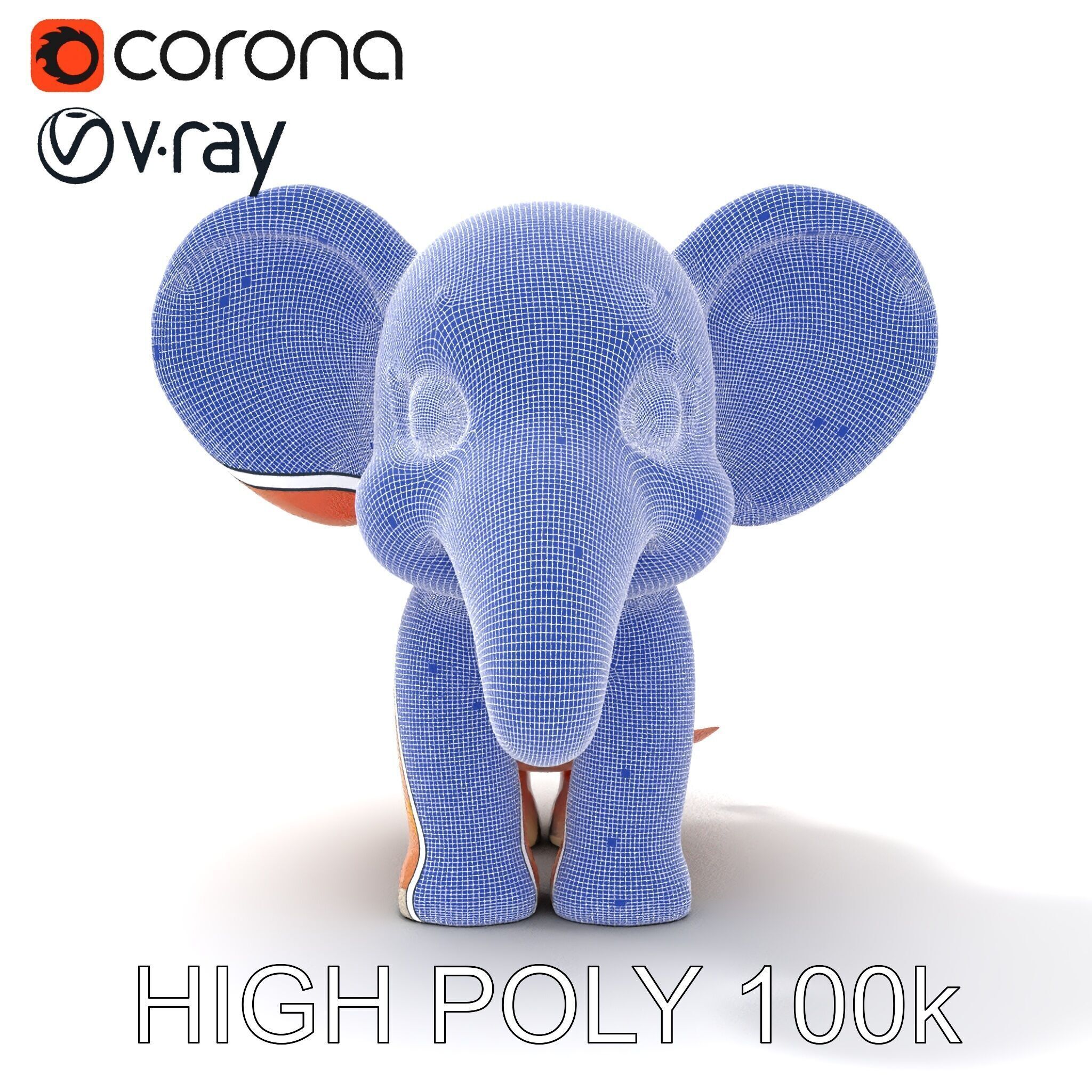 Cartoon Elephant Model Pack for Animation and Games Low-poly 3D model_35