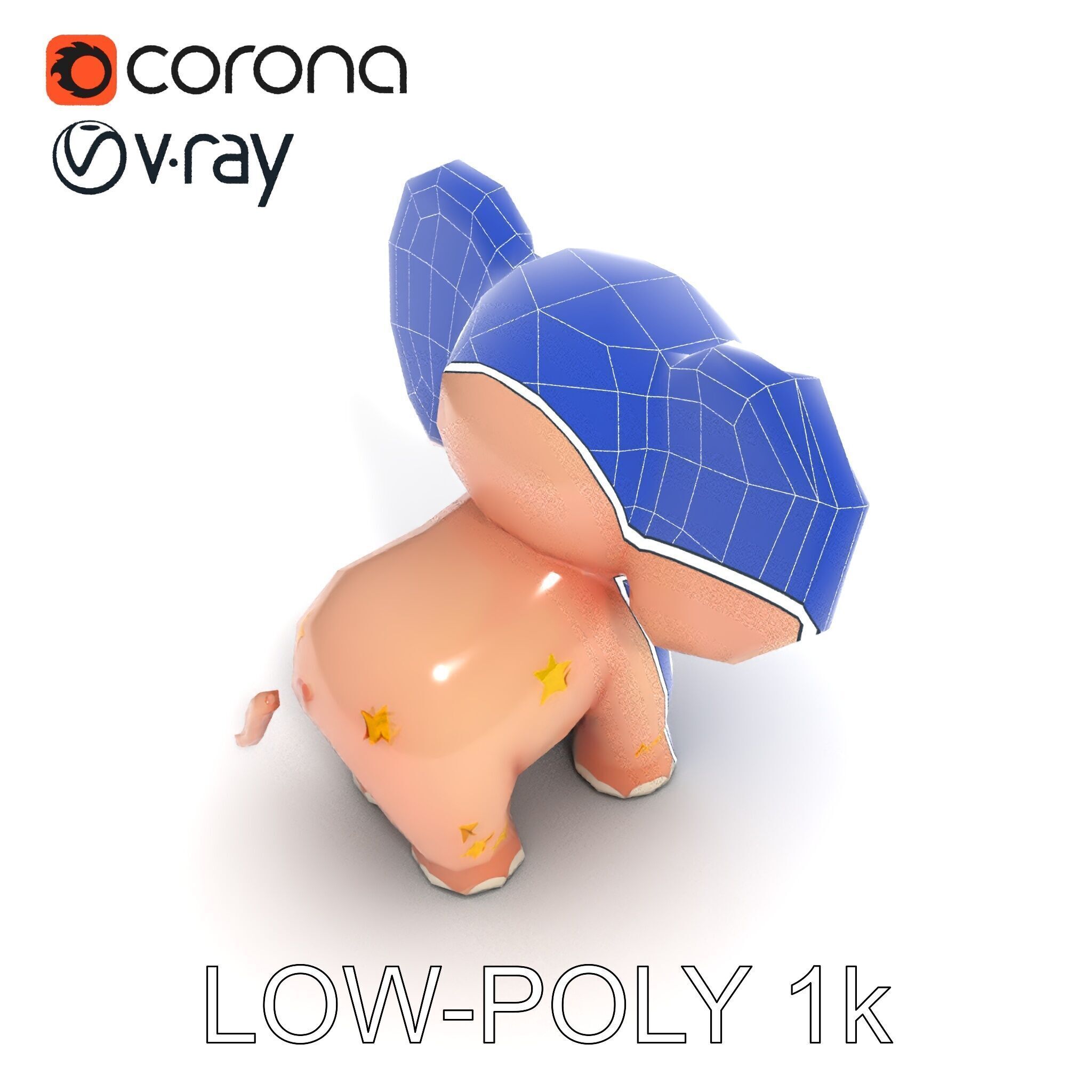 Cartoon Elephant Model Pack for Animation and Games Low-poly 3D model_24