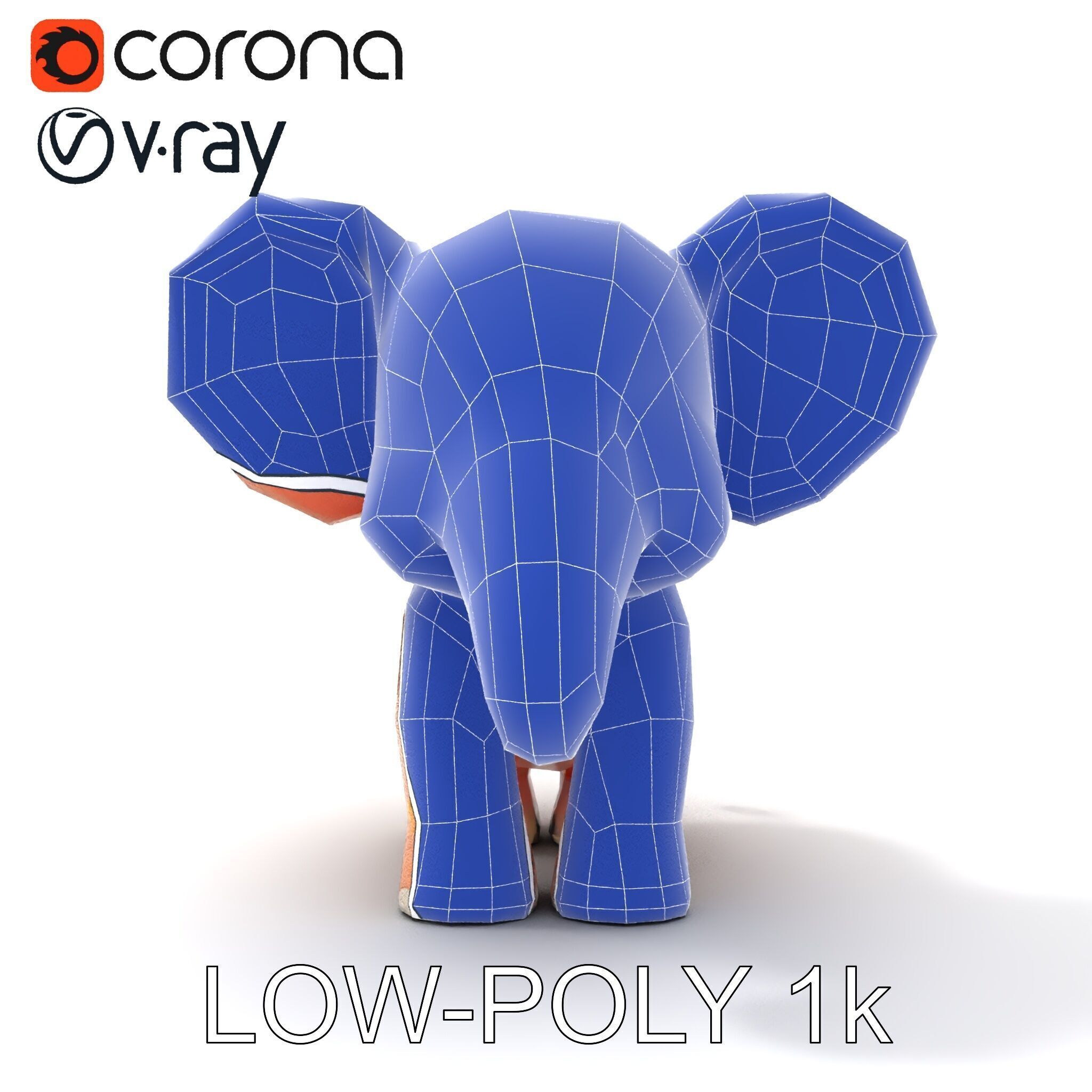 Cartoon Elephant Model Pack for Animation and Games Low-poly 3D model_13