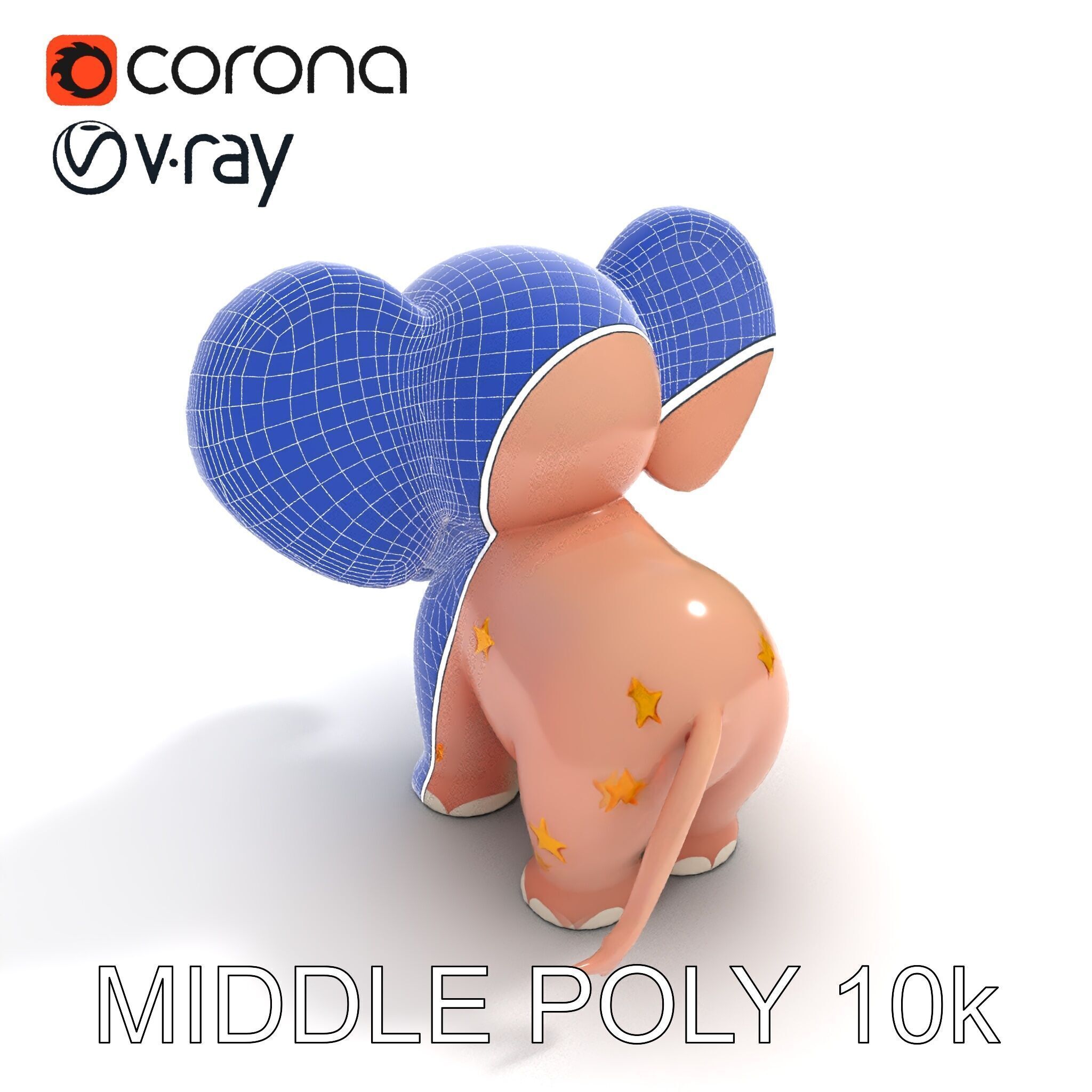 Cartoon Elephant Model Pack for Animation and Games Low-poly 3D model_20