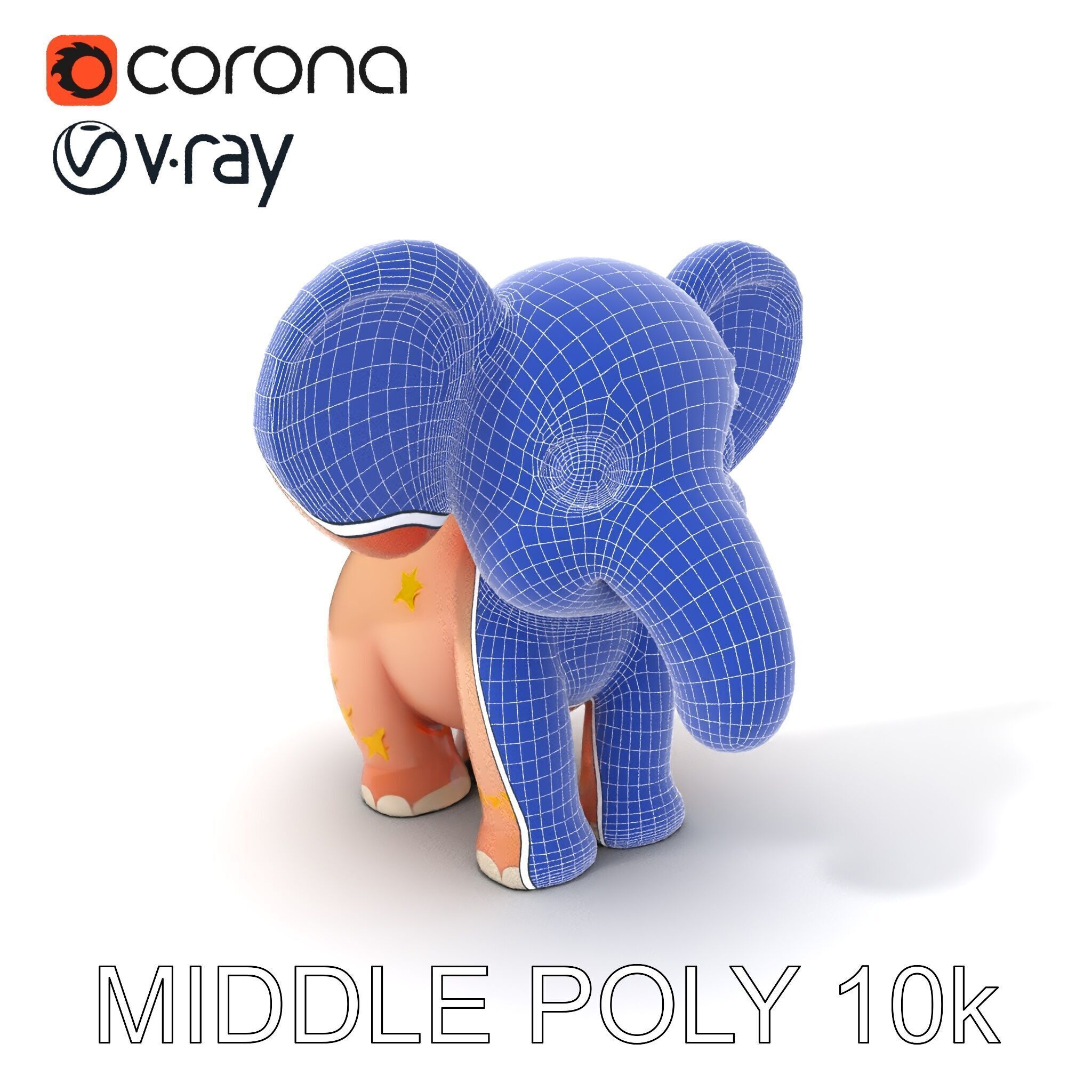 Cartoon Elephant Model Pack for Animation and Games Low-poly 3D model_29