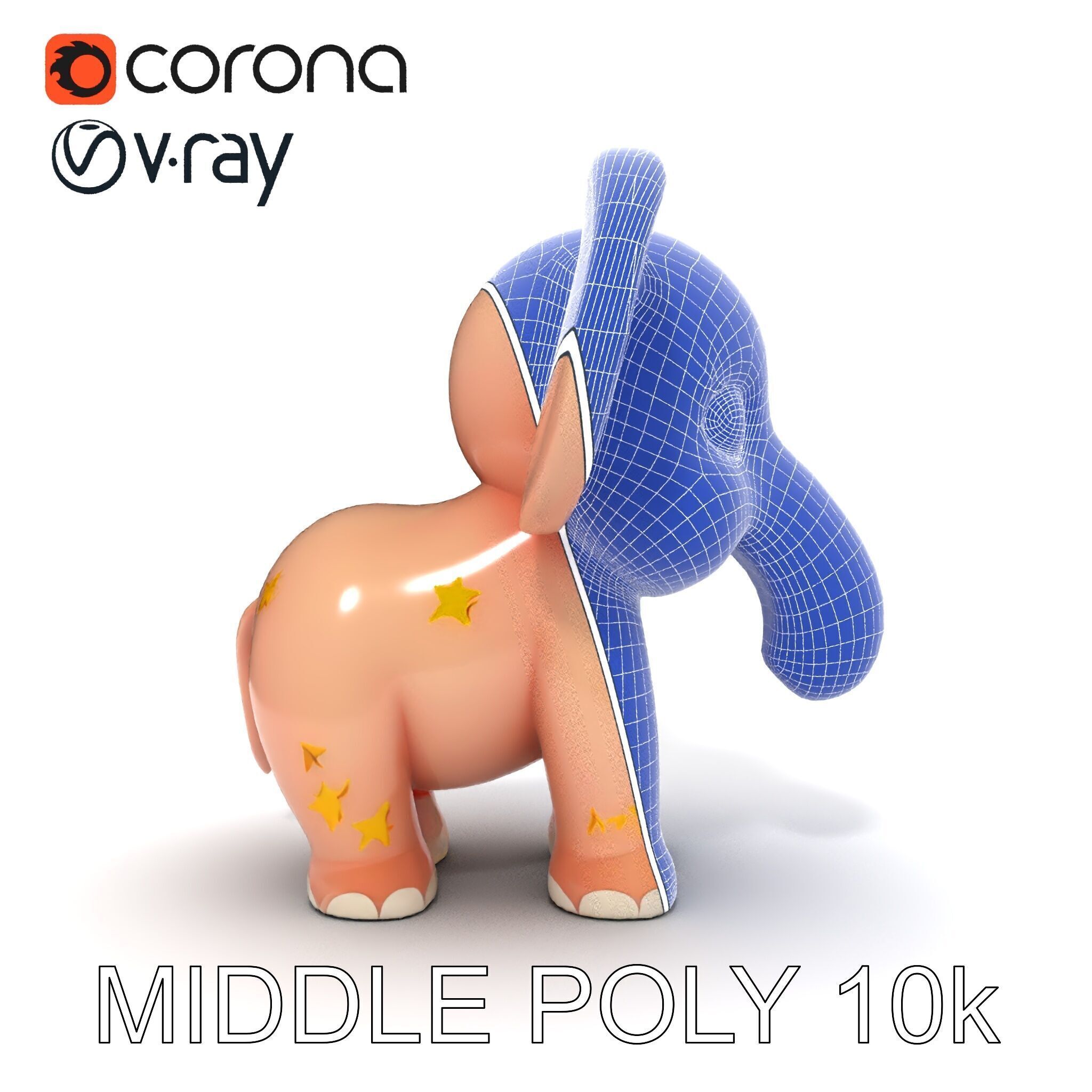 Cartoon Elephant Model Pack for Animation and Games Low-poly 3D model_32