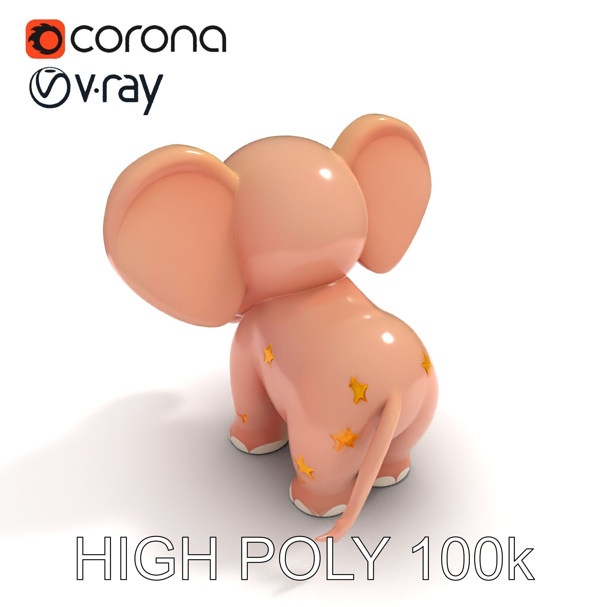 Cartoon Elephant Model Pack for Animation and Games Low-poly 3D model_31