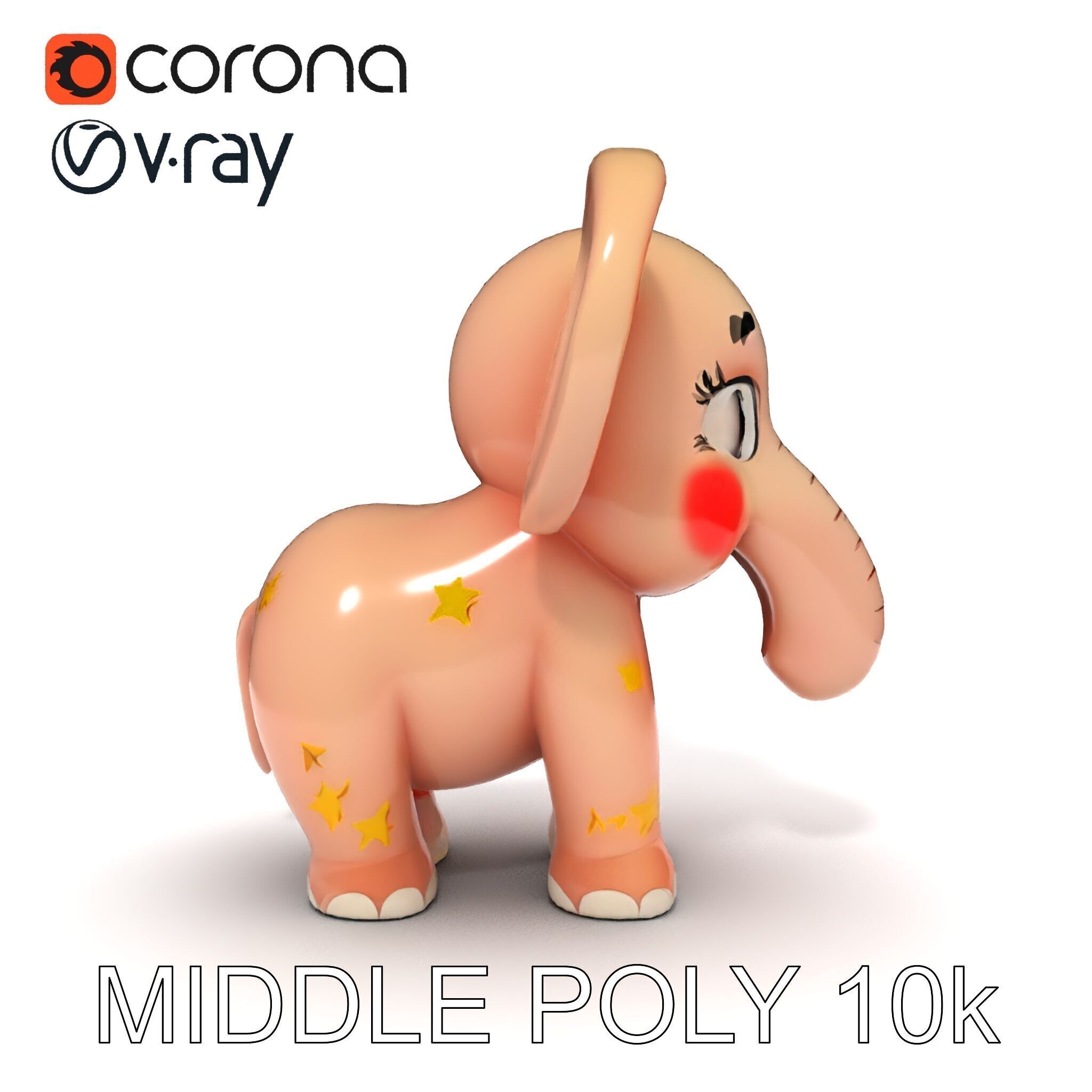Cartoon Elephant Model Pack for Animation and Games Low-poly 3D model_14