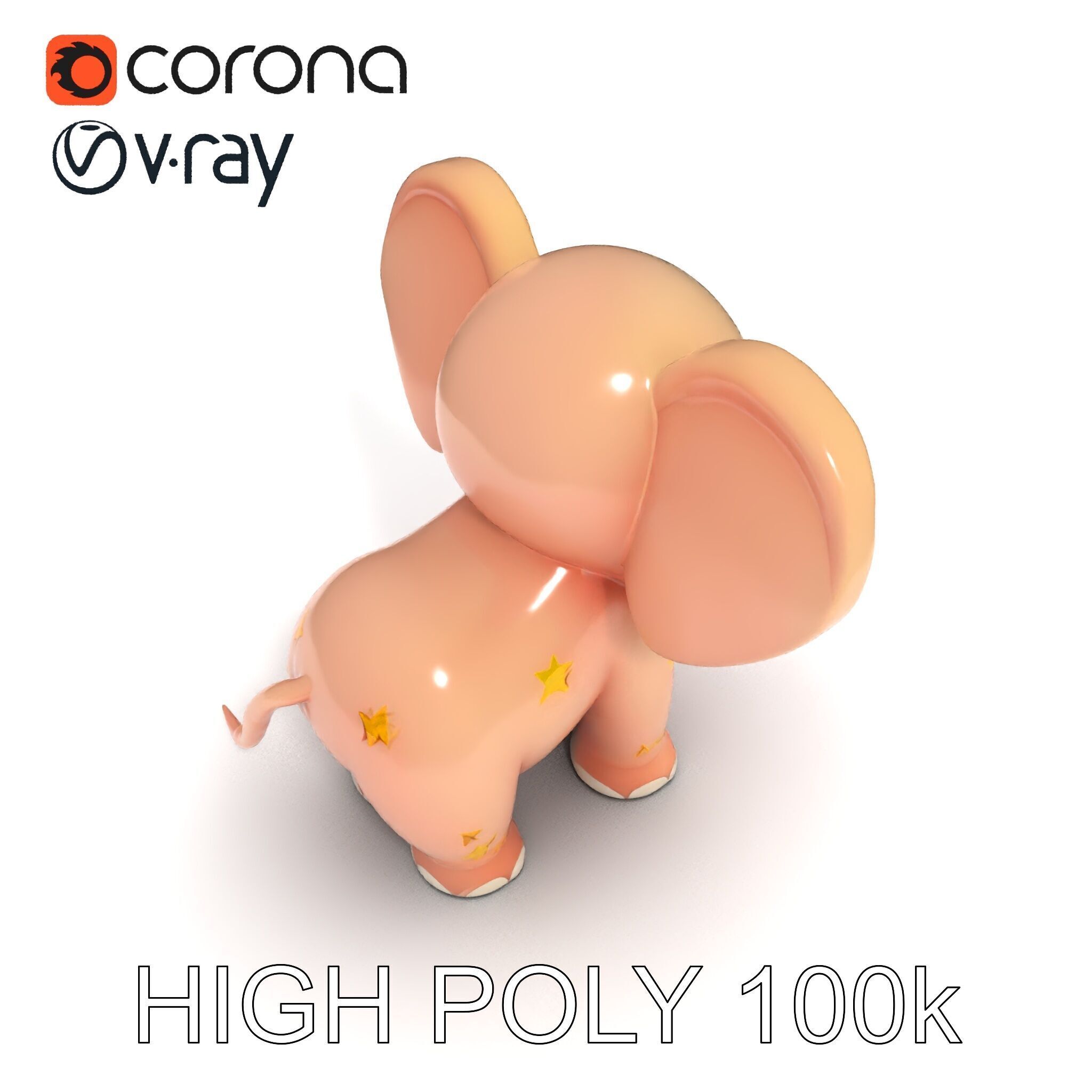 Cartoon Elephant Model Pack for Animation and Games Low-poly 3D model_28