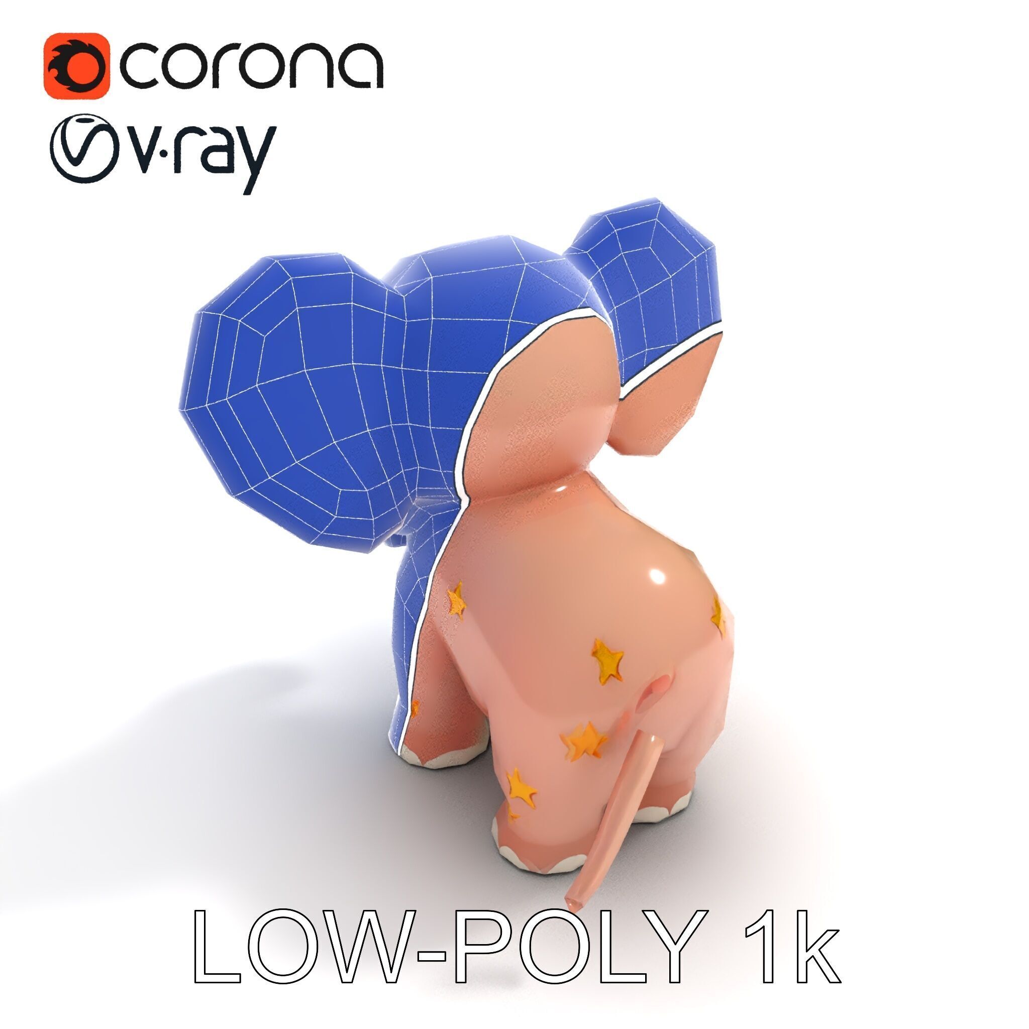 Cartoon Elephant Model Pack for Animation and Games Low-poly 3D model_27