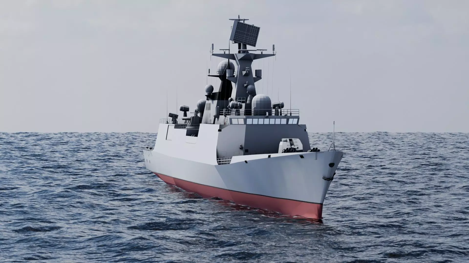 Type 054A frigate Ship Free 3D model_0