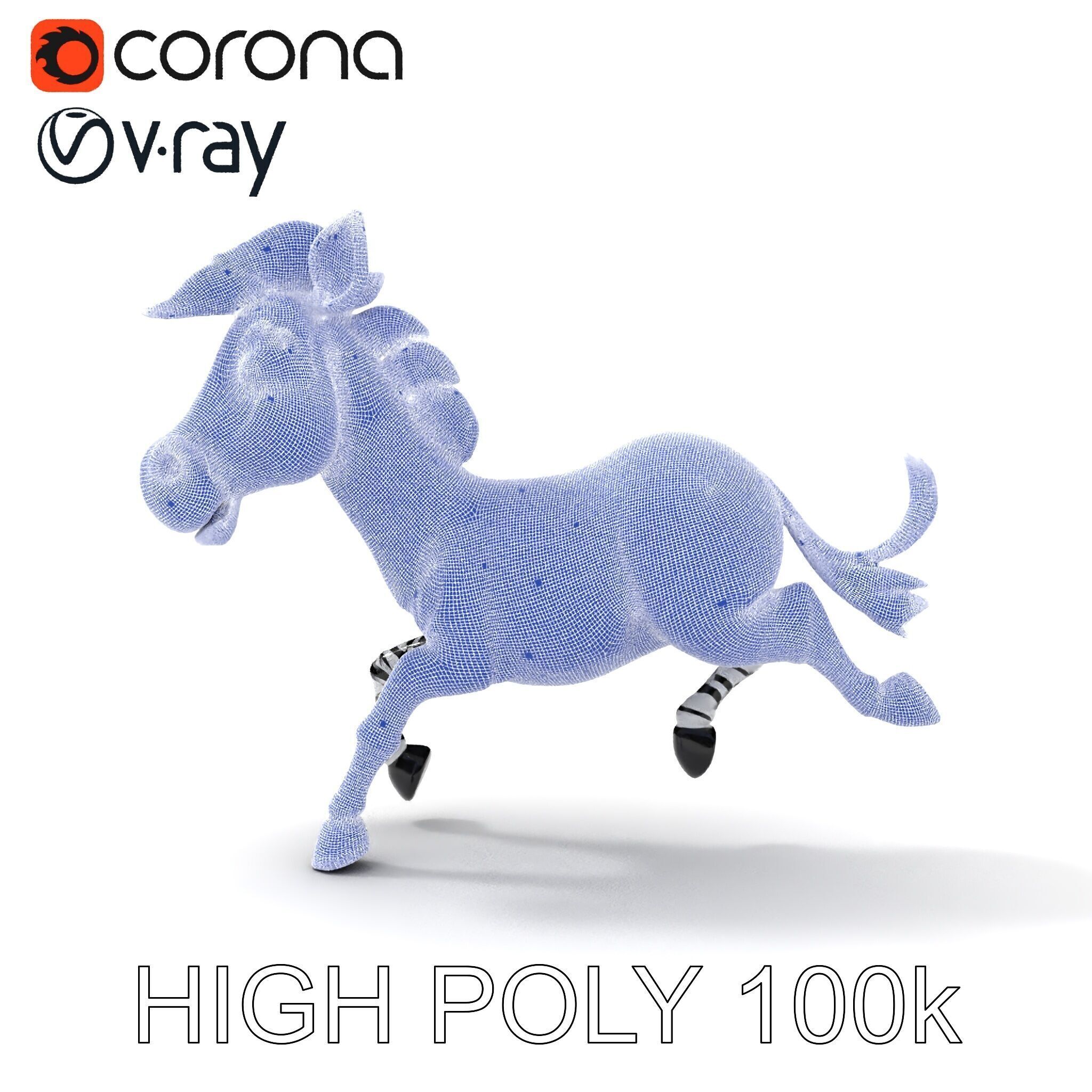 Cartoon Zebra Model Pack with Detailed Textures Low-poly 3D model_25