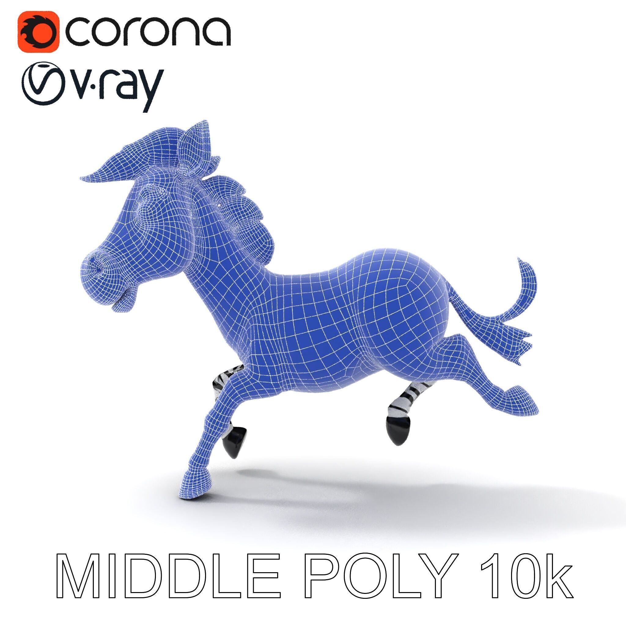 Cartoon Zebra Model Pack with Detailed Textures Low-poly 3D model_32