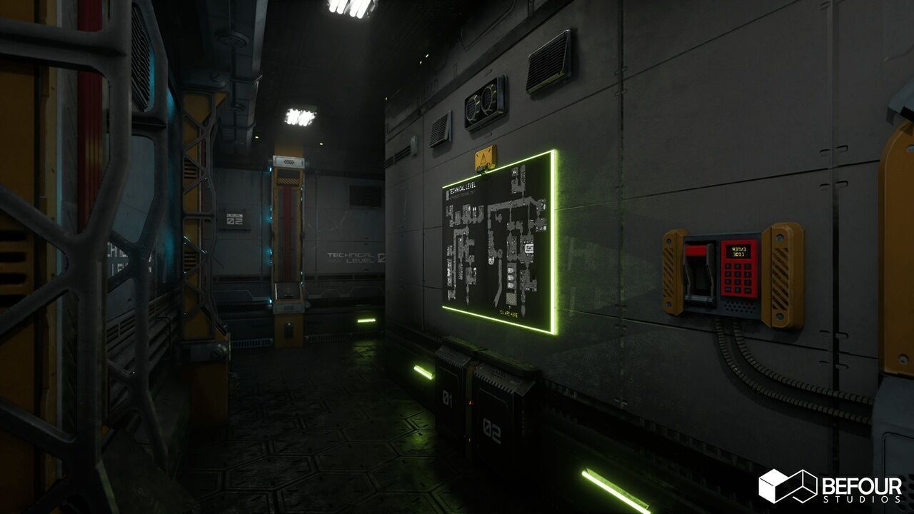 SciFi Engineers Room Environment Low-poly 3D model_11