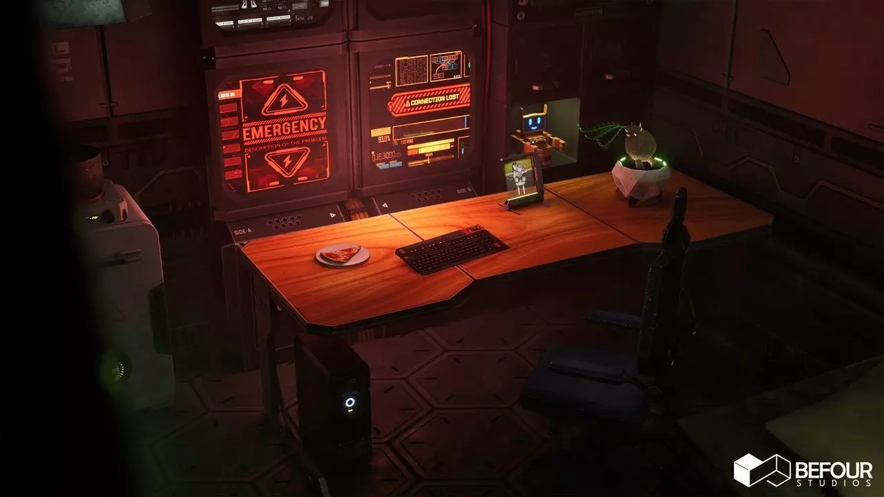 SciFi Engineers Room Environment Low-poly 3D model_0