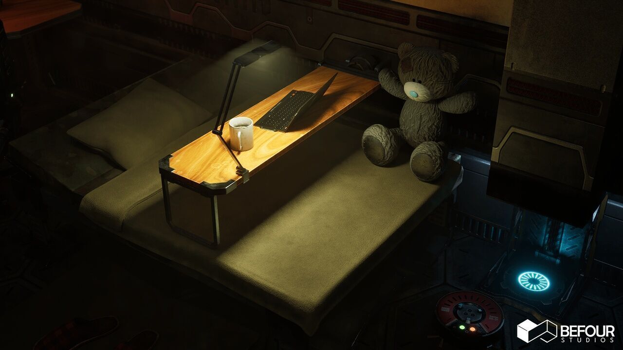 SciFi Engineers Room Environment Low-poly 3D model_7