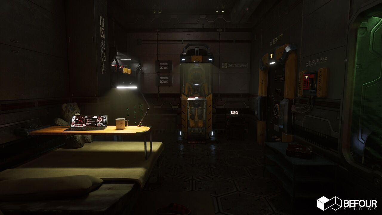 SciFi Engineers Room Environment Low-poly 3D model_1