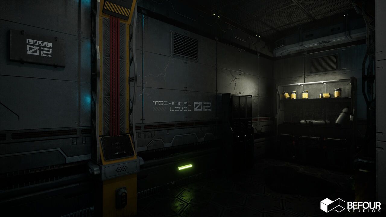 SciFi Engineers Room Environment Low-poly 3D model_5