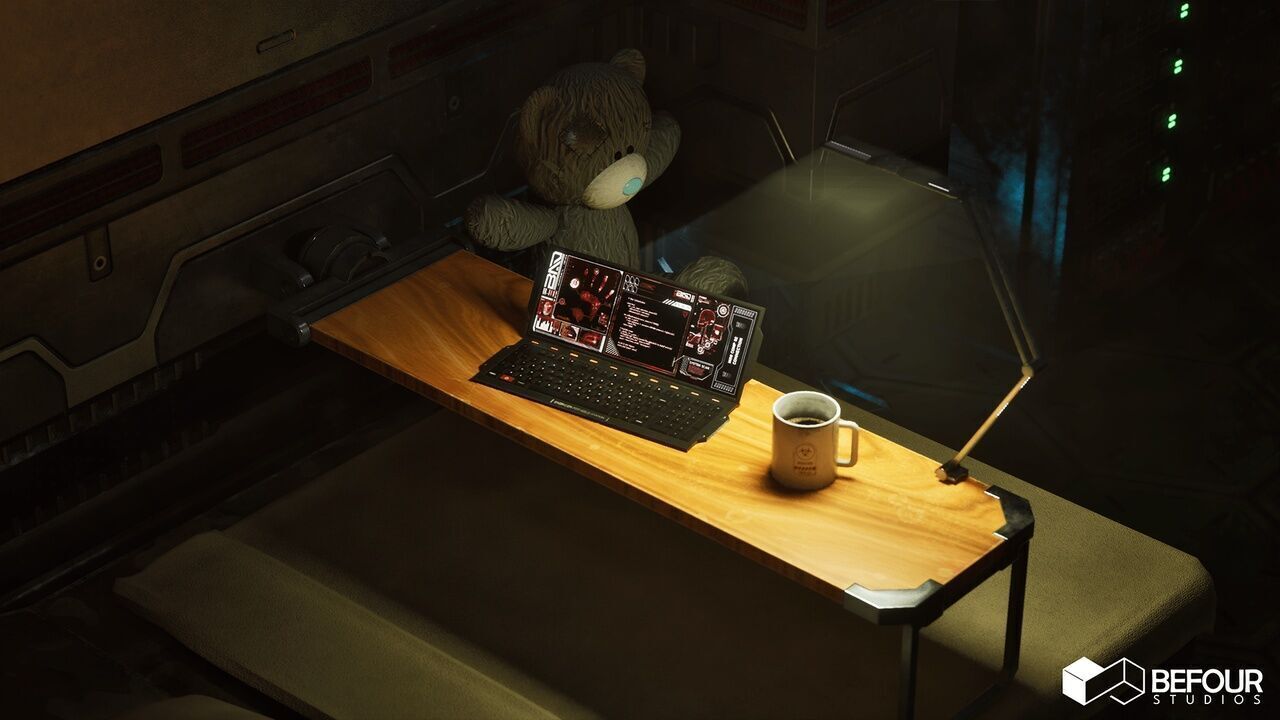 SciFi Engineers Room Environment Low-poly 3D model_6