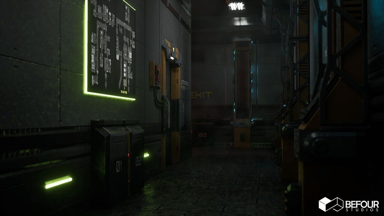 SciFi Engineers Room Environment Low-poly 3D model_4