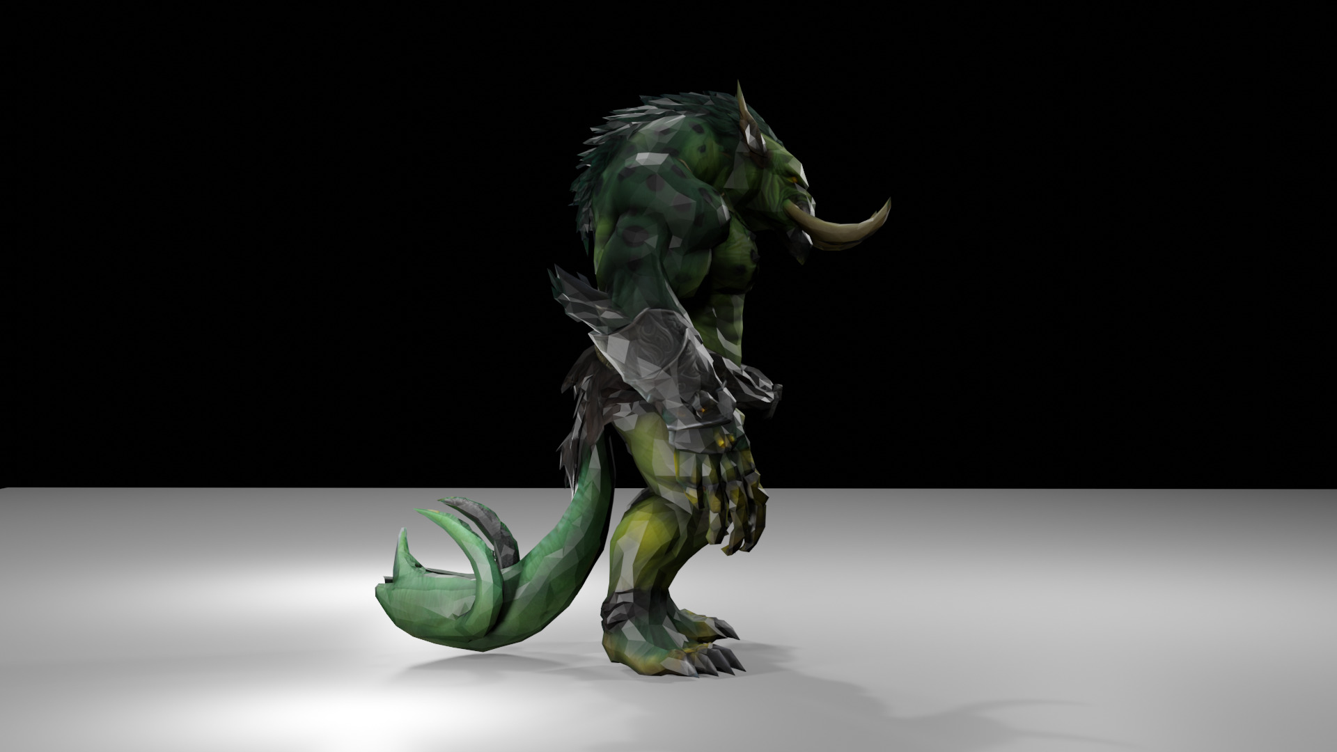 Orc Warrior Low-poly 3D model_1