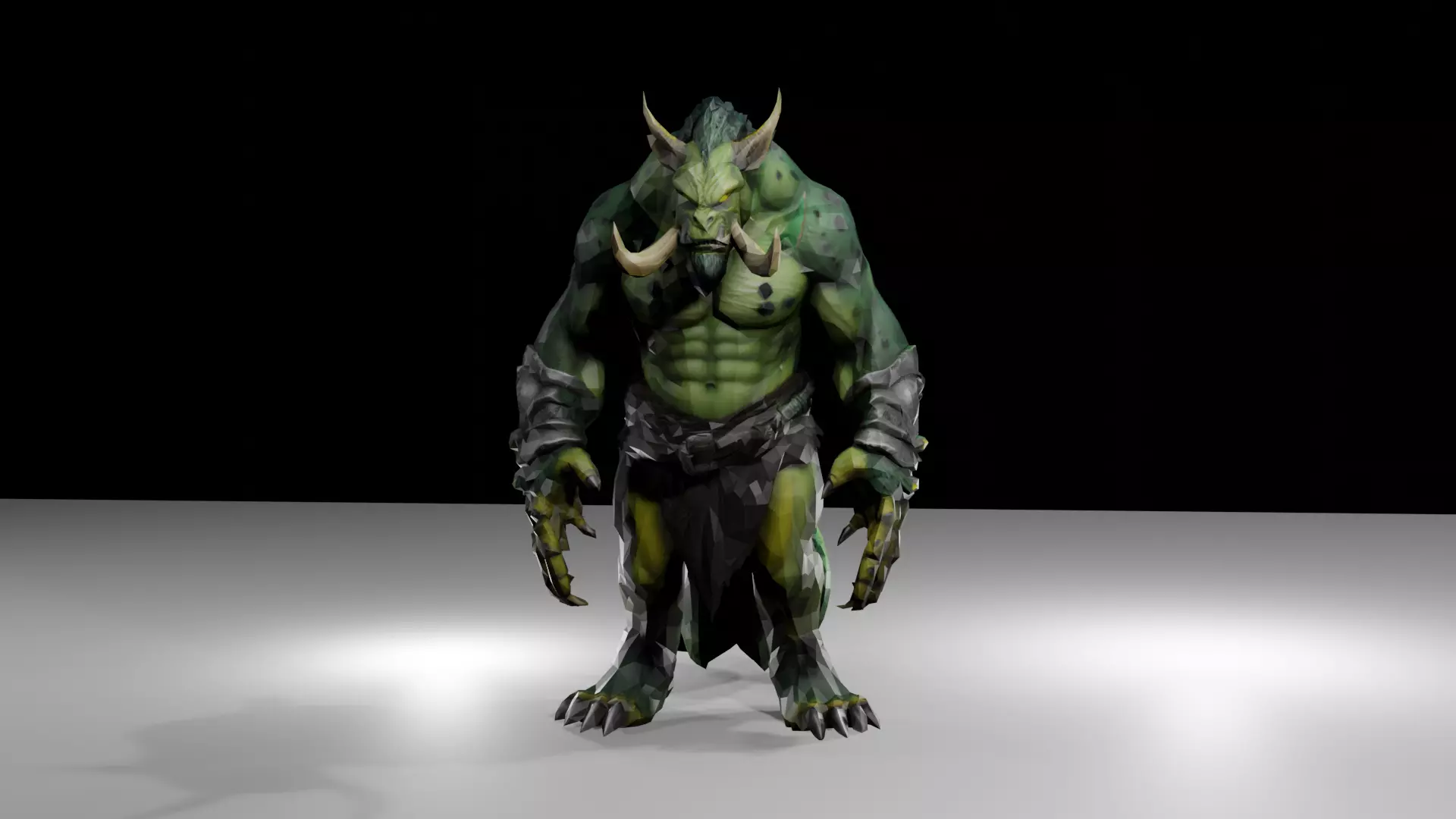 Orc Warrior Low-poly 3D model_0